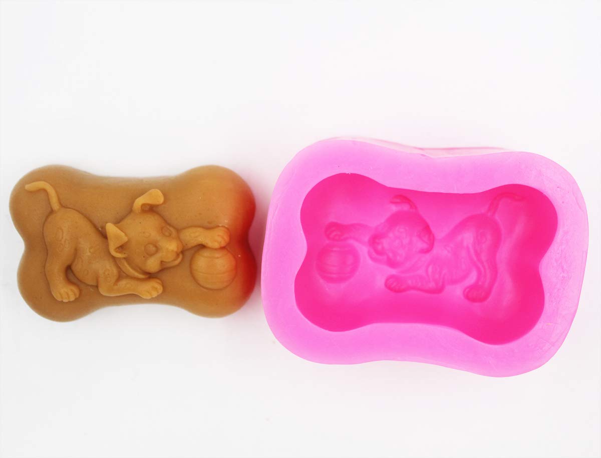 Dog Play Ball Silicone Soap Molds - DIY Handmade Craft Art for Homemade Soap Making, Bath Bomb & Candle Making, Perfect for Pet Lovers Gift