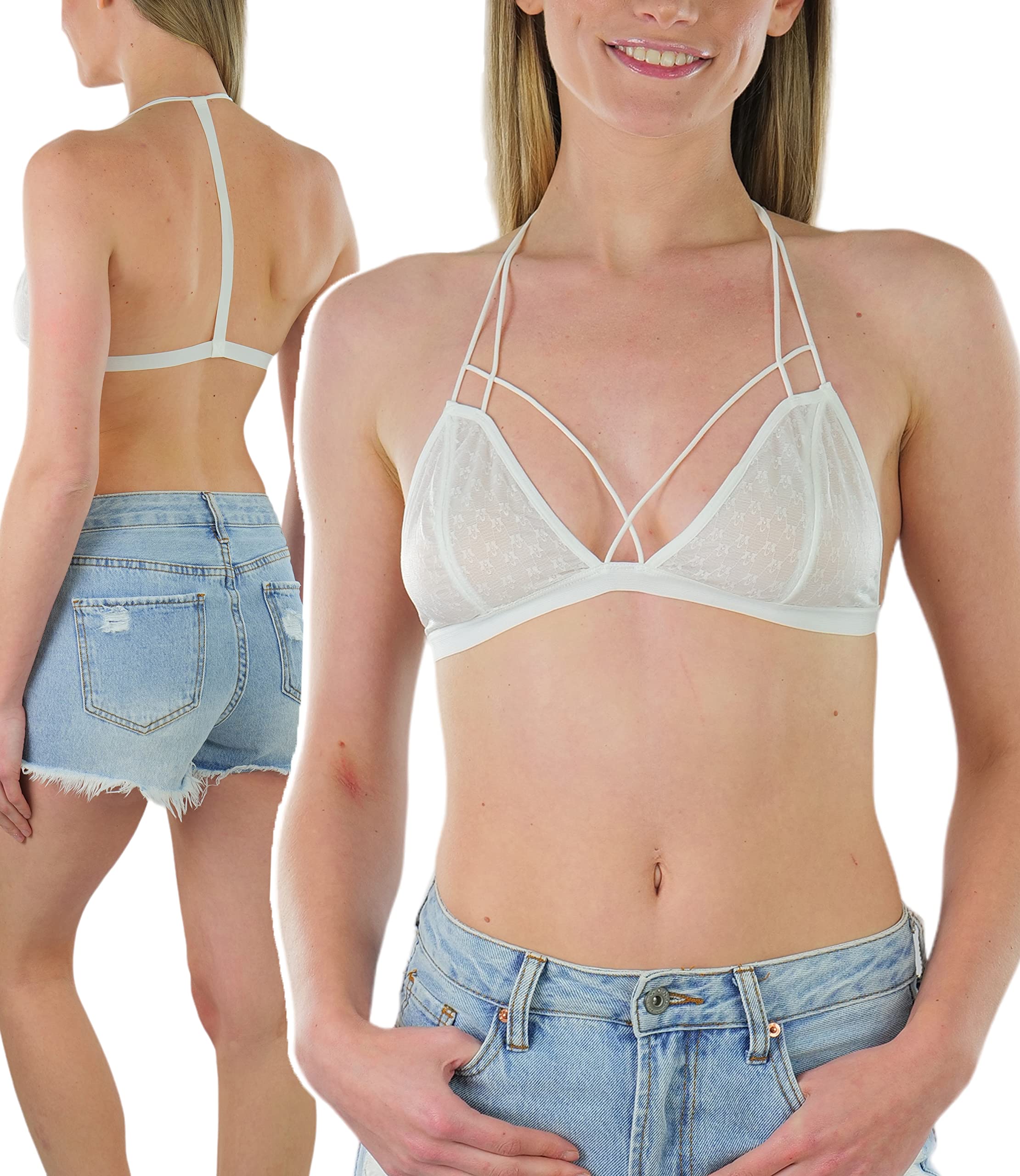 ToBeInStyle Women's Lightweight Wireless Bralettes - Comfortable Lounge Bras for Yoga, Sleep & Everyday Wear | Fashionable Seamless Underwear