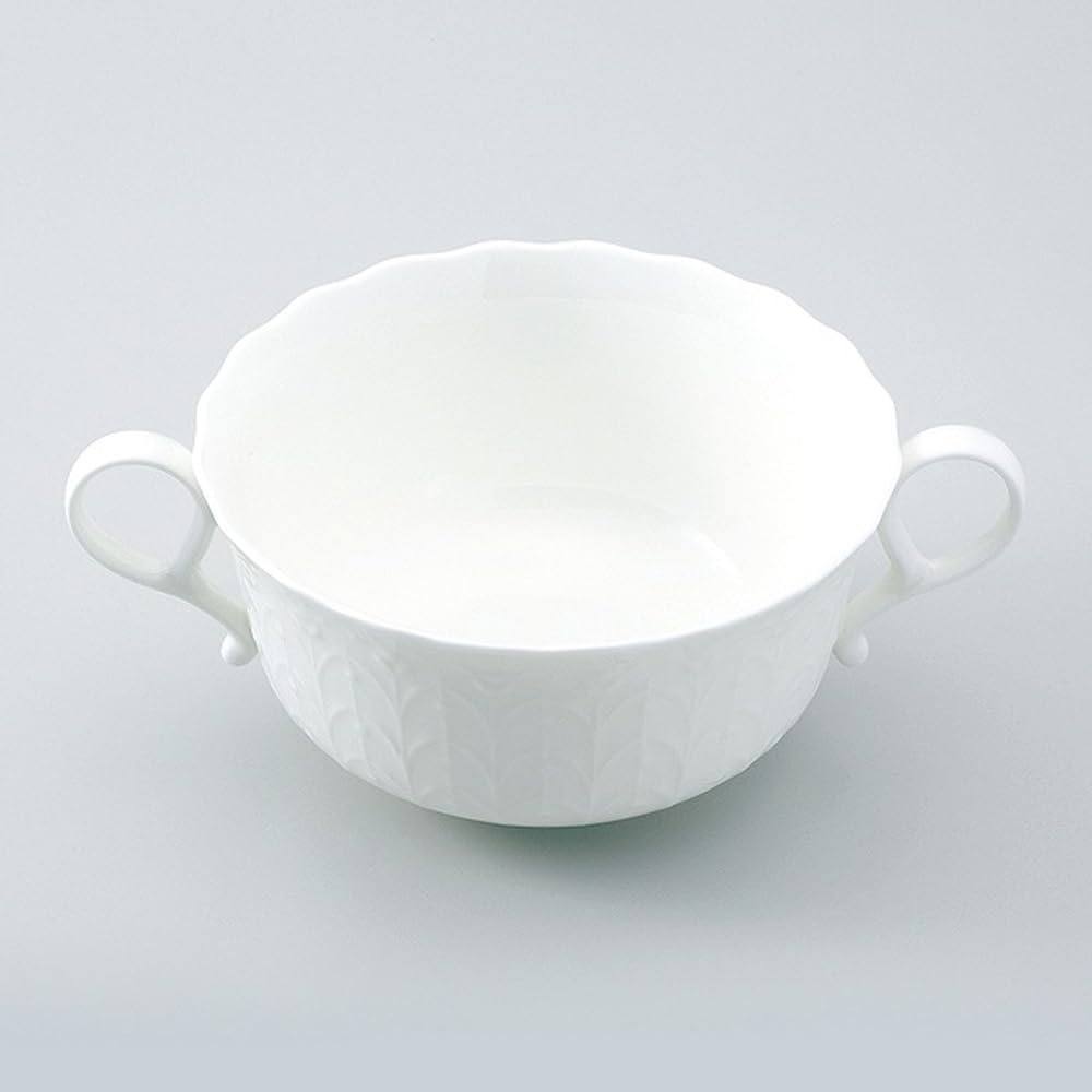 Narumi 9968-2297P Silky White Soup Cup - 10.2 fl oz (290 cc) Microwave & Dishwasher Safe Porcelain Bowl - Perfect for Ramen, Soup & Cereal at Home or Office