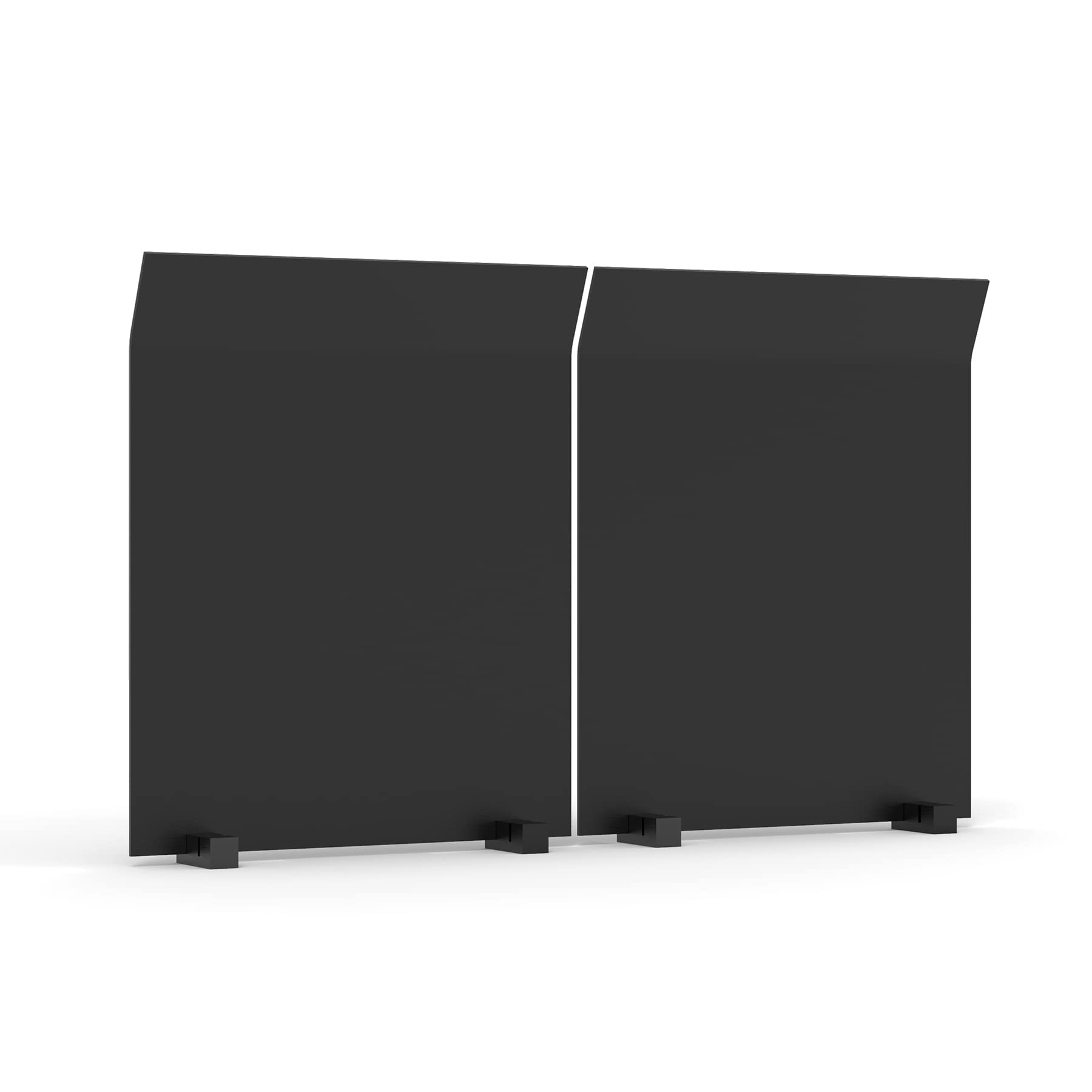Flehomo Adjustable Fireback - 2 Pack Black Painted Fireplace Heat Reflector, 17 x 13 Inch (Max 26 Inch Width) - Flexible Angle Firebox Protector & Decorative Heat Shield for Classic Fireplace - Perfect for Home Heating Efficiency & Fireplace Safety