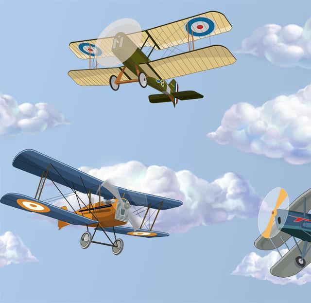 Stunning Plane & Cloud Murals Wall Decals - Perfect for Kids' Rooms, Nurseries & Home Decor