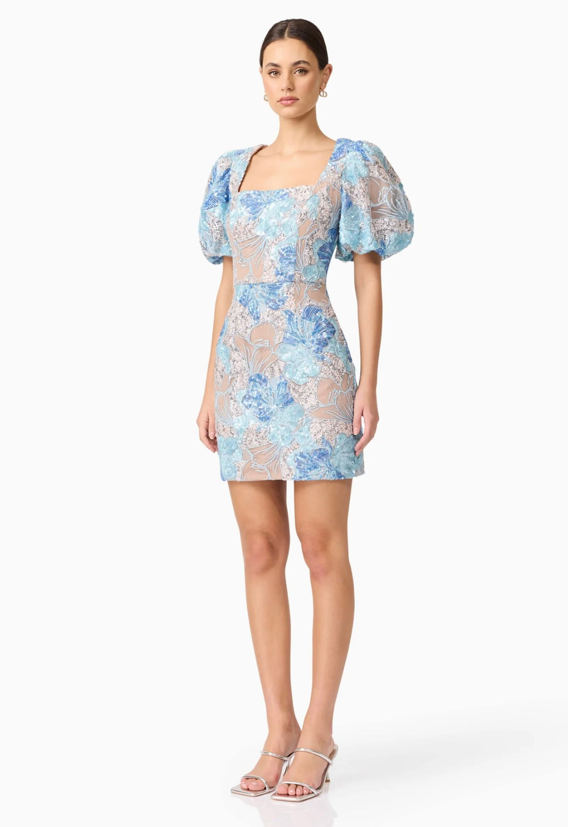 Leonie Puff Sleeve Mini Dress for Women - Floral Print Summer Party Dress with Ruffle Hem - Perfect for Weddings, Cocktail Parties & Date Nights