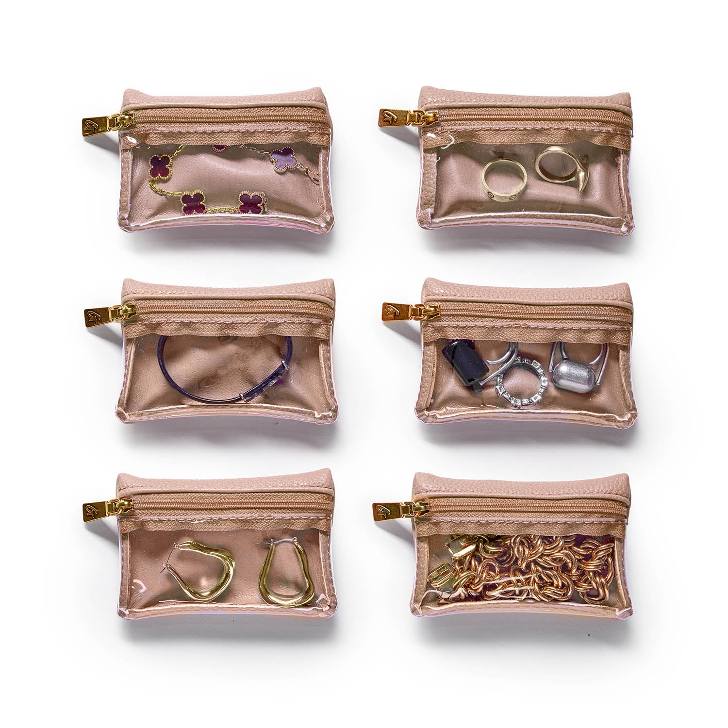 Pebble Jewelry Case Nude - Elegant Jewelry Organizer for Necklaces, Rings & Earrings - Perfect for Travel, Home & Gift Giving