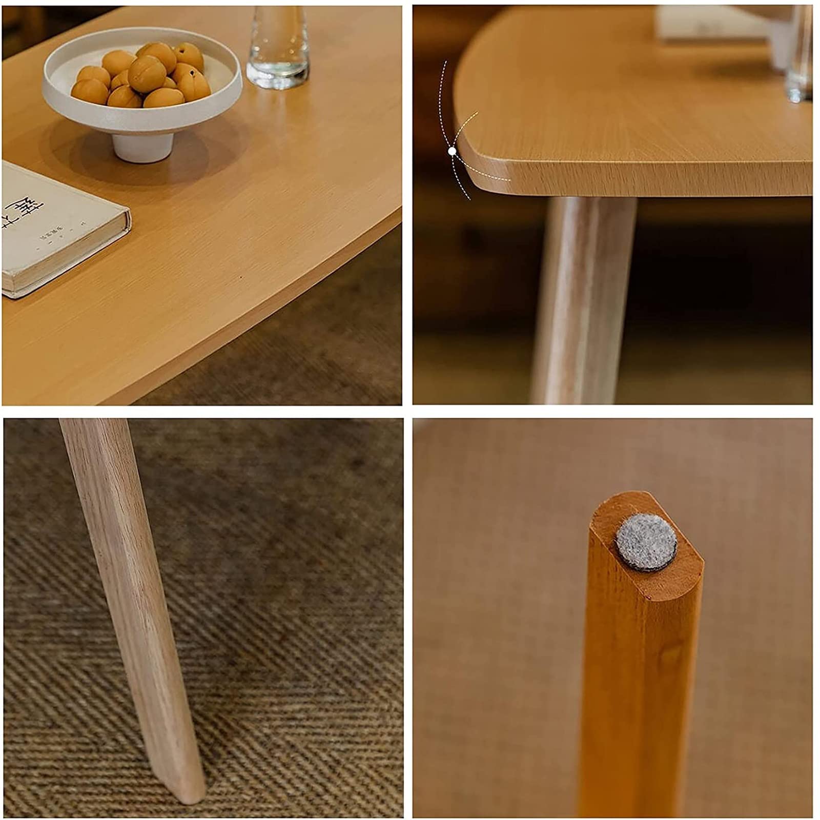 Japanese-Style Solid Wood Folding Coffee Table - 120x55x45cm Low Side Table for Living Room, Sofa & Leisure Use - Perfect for Small Spaces, Tea Ceremonies & Floor Seating (Color B)