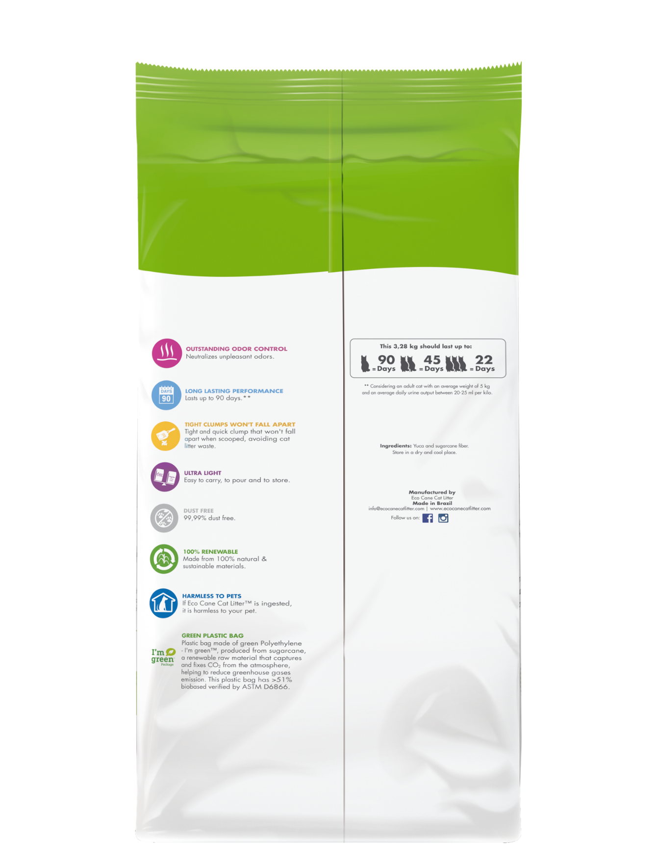 Eco-Friendly Natural Scented Cat Litter - 7.23lb (3.28kg) Biodegradable Clumping Kitty Litter for Odor Control | Perfect for Multi-Cat Homes & Small Spaces