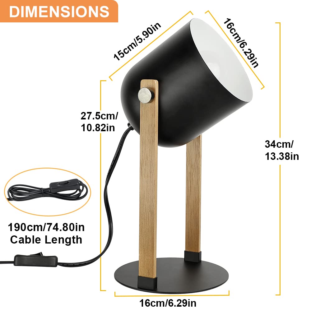 Depuley 360° Rotatable Vintage Desk Lamp with Adjustable Head & Touch Switch - Perfect for Home Office, Study Room & Reading Nook