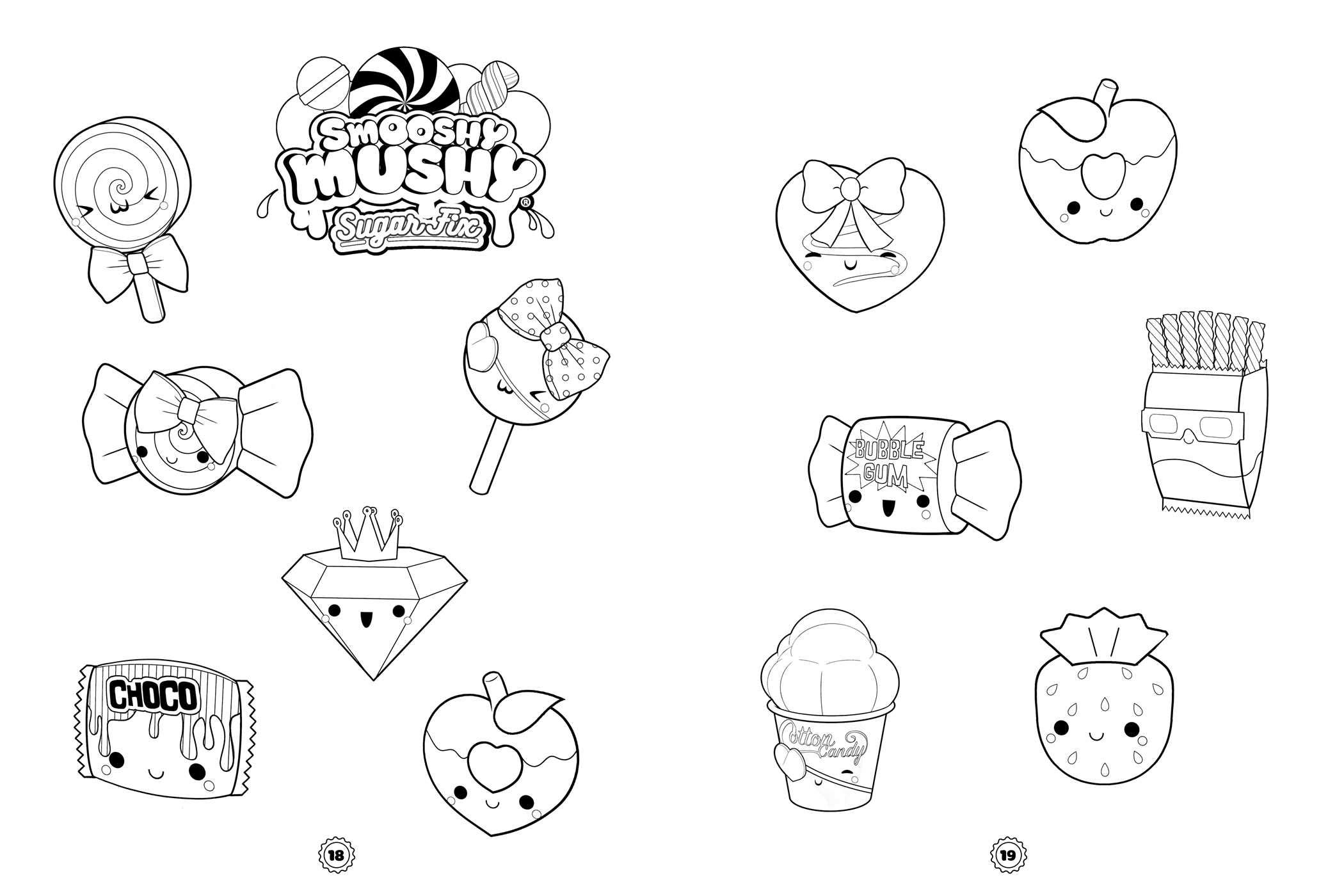 Smooshy Mushy Cutie Pie Coloring and Sticker Activity Book for Kids - Fun Creative Art Gift for Toddlers & Children, Perfect for Birthday Parties, Travel & Rainy Day Activities