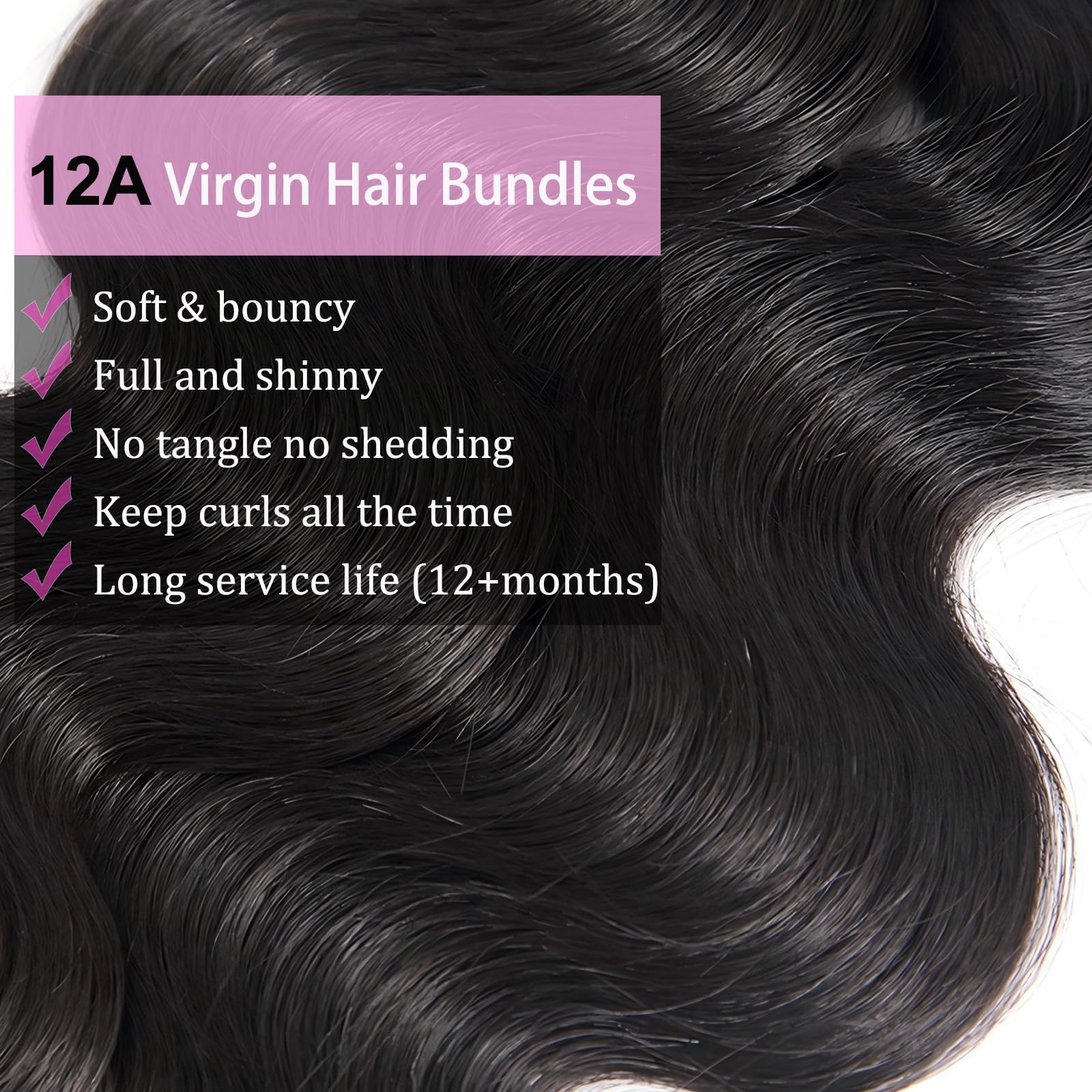 40 Inch Long Body Wave Virgin Human Hair Bundle - 12A Grade Single Bundle Natural Color Hair Extensions for Styling & Volume Boost - Perfect for Weaves, Ponytails & Everyday Wear
