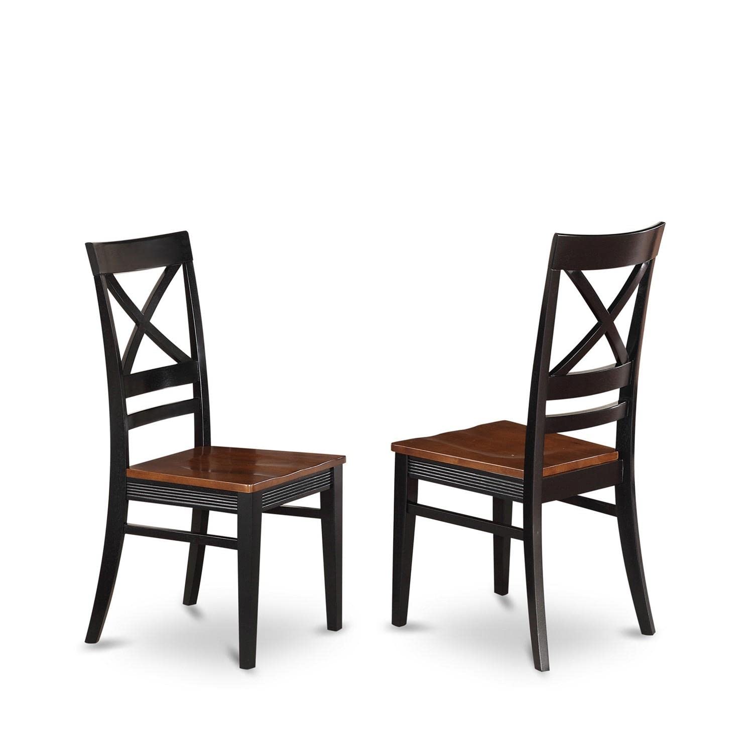 East West Furniture DLQU5-BCH-W 5-Piece Round Dining Table Set with Drop Leaf & 4 Chairs, 42x42 Inch, Black Cherry Finish - Perfect for Small Kitchens, Breakfast Nooks & Compact Dining Spaces