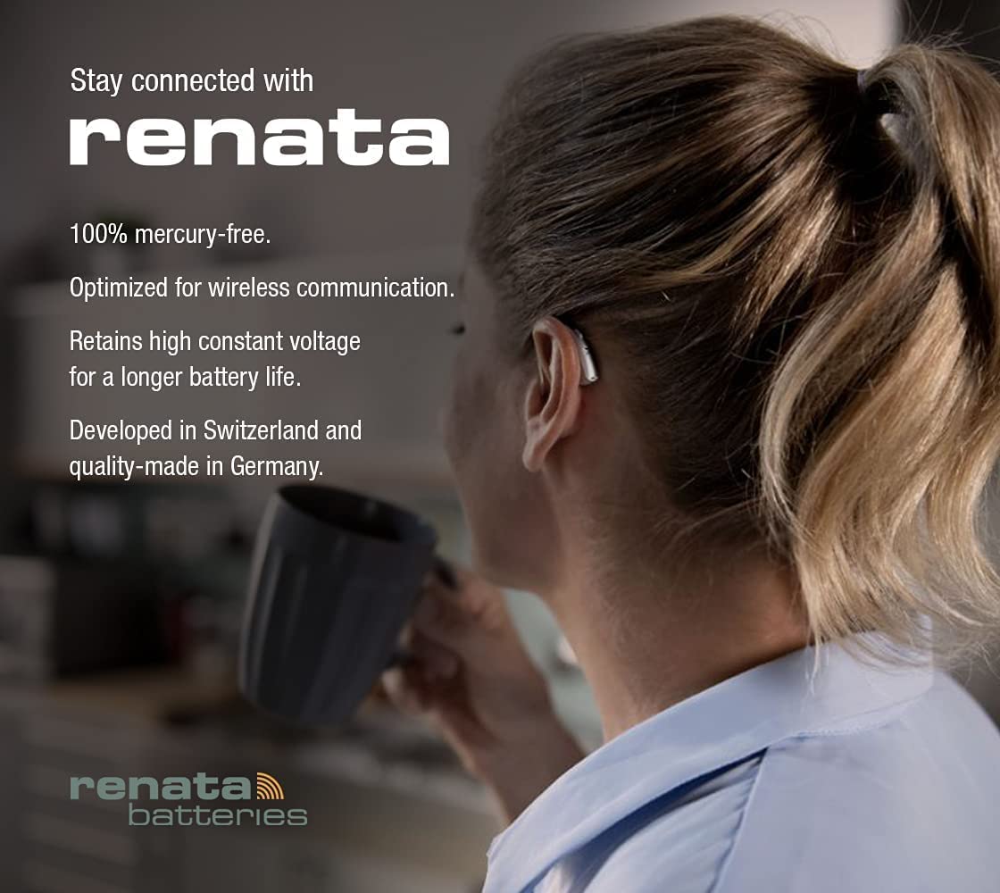 Renata Swiss Made Size 13 Batteries - 10 Packs (60 Batteries Total) - Perfect for Watches, Calculators & Medical Devices