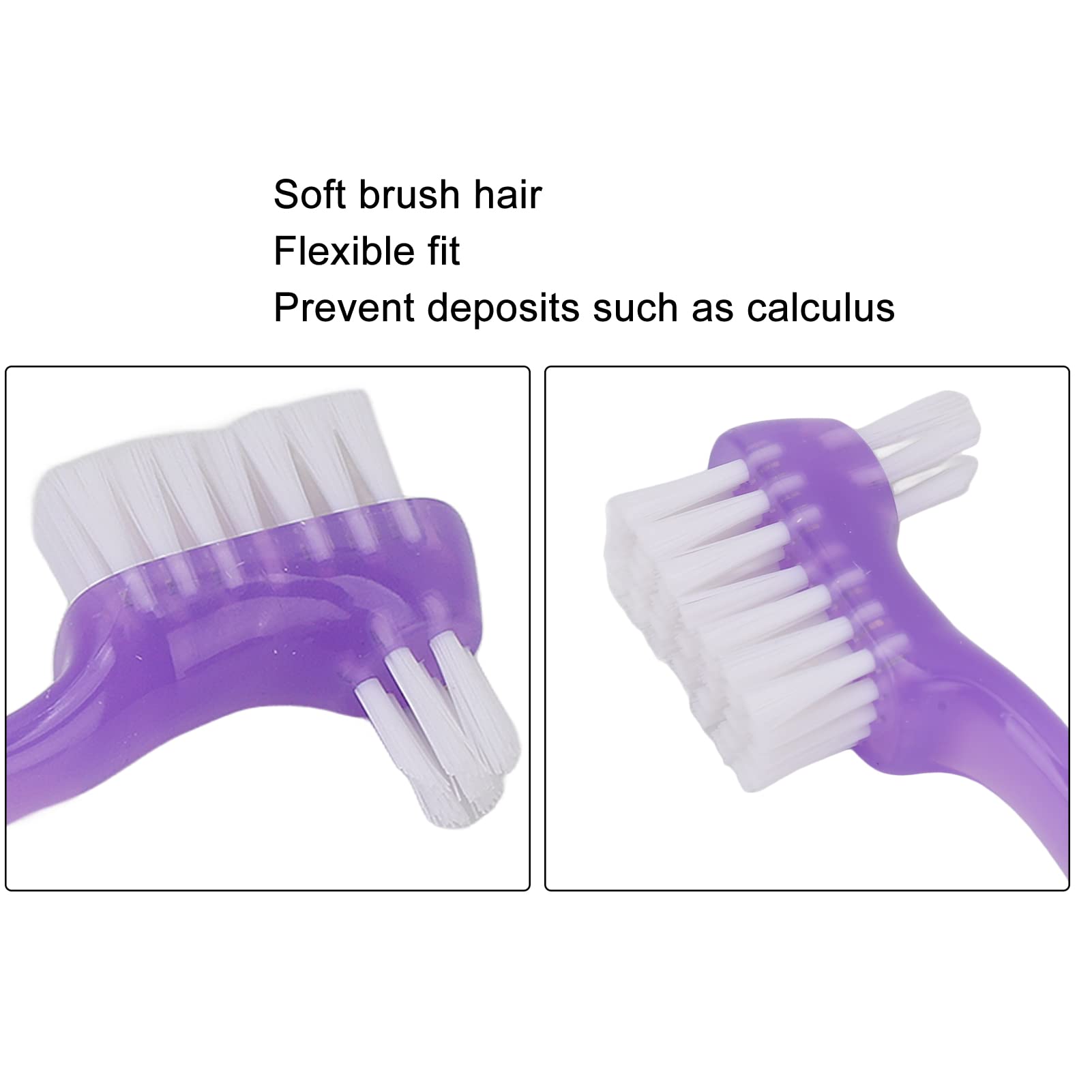 Pavv Denture Brush - Double Sided Soft Bristle False Teeth Cleaner for Elderly | Home & Travel Oral Care Essential | Perfect for Denture Cleaning and Maintenance