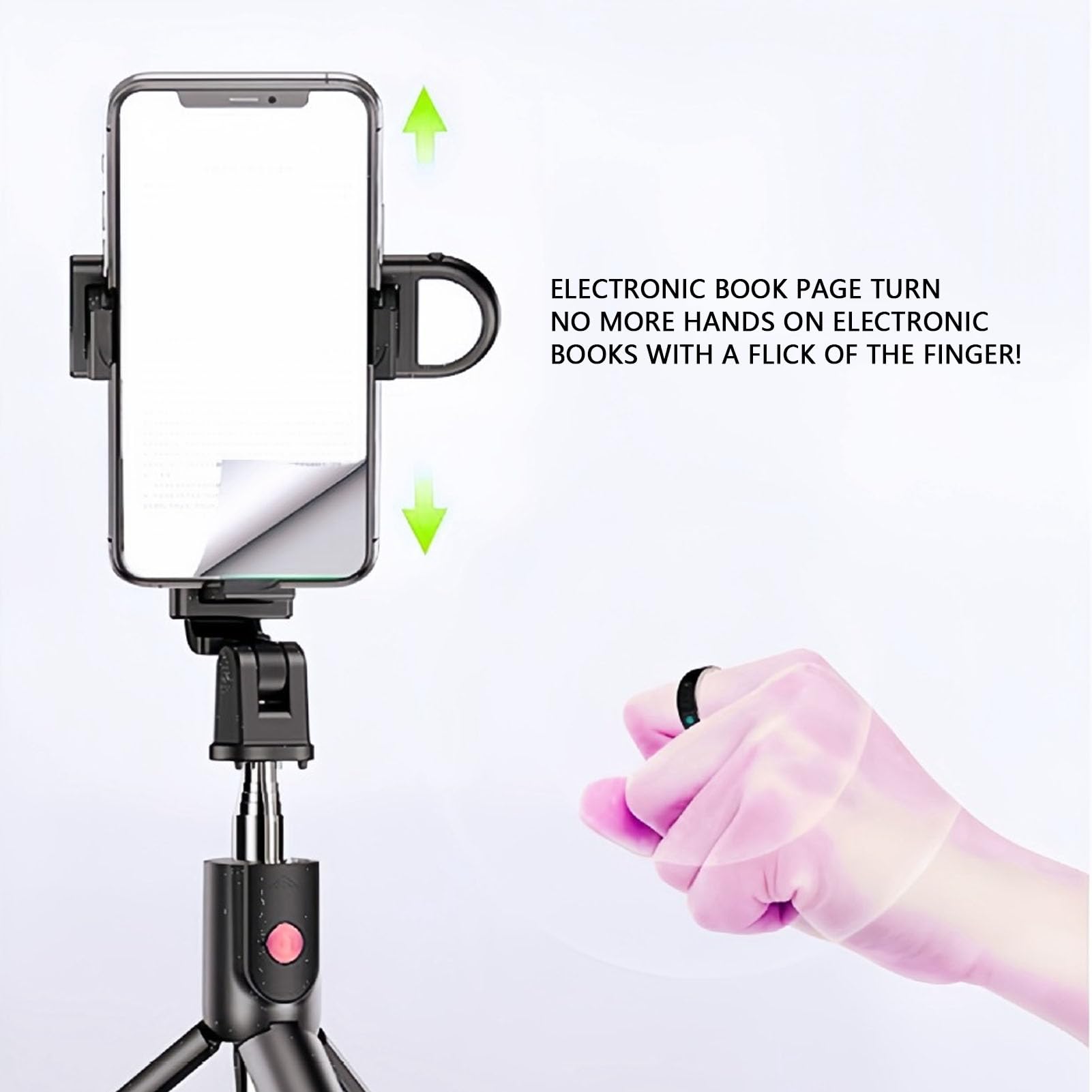 Smart Scrolling Ring - Waterproof Remote Control Page Turner with Magnetic Charging | Hands-Free Scrolling for E-Books, Music, Videos & Camera Control | Perfect for Reading, Presentations & Content Creation