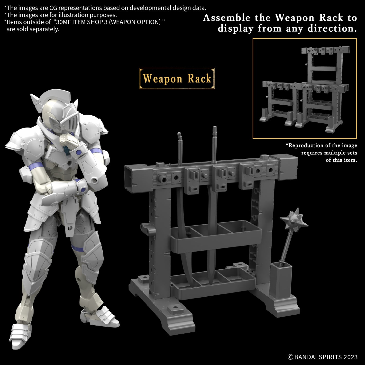 Bandai 30 Minutes Fantasy 30MF 1/144 Model Kit - Weapon Option Accessory Set for Customizing & Display | Perfect for Gundam Builders & Anime Collectors