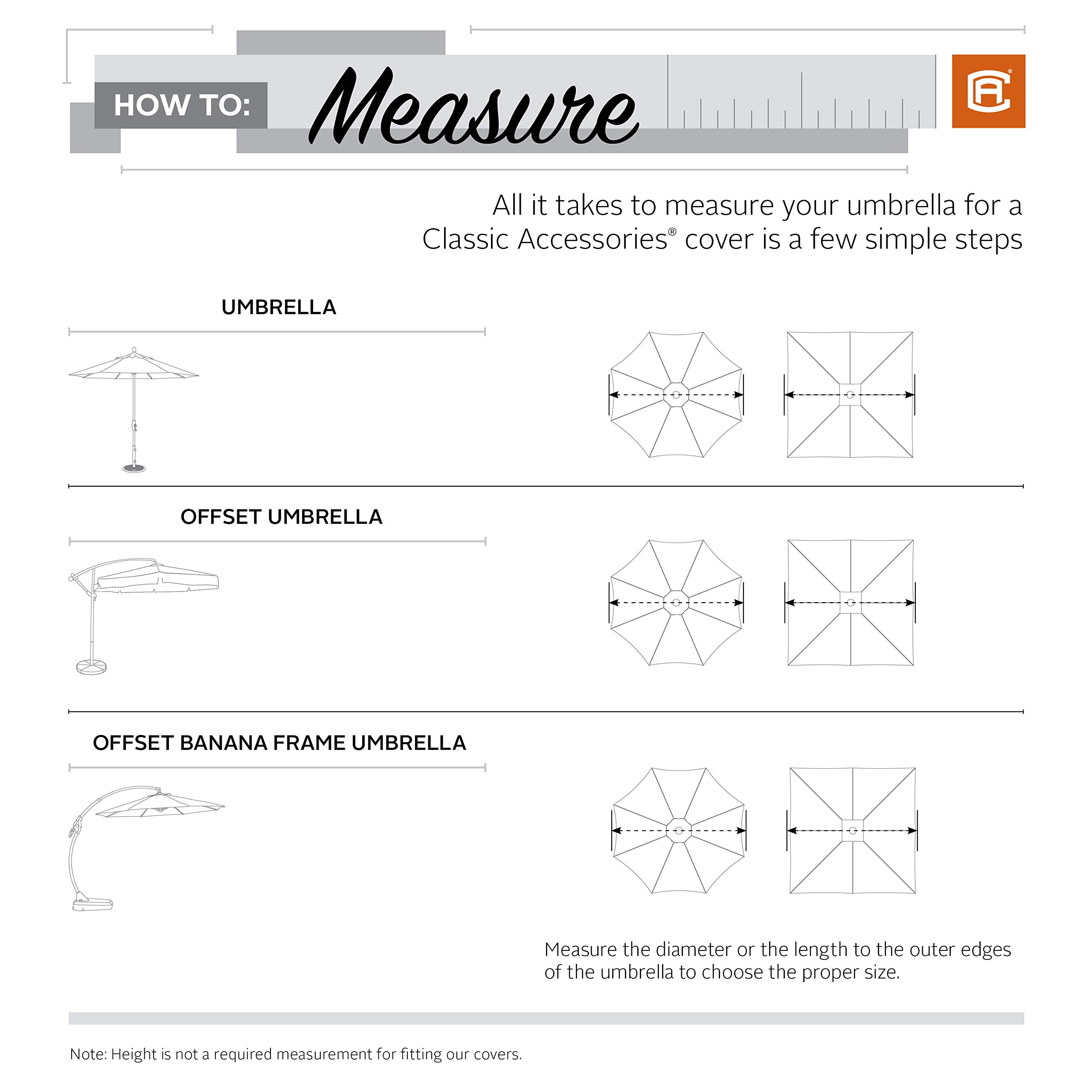 Classic Accessories Veranda 13ft Water-Resistant Offset Patio Umbrella Cover with Frame, Durable Outdoor Furniture Protection for Patio, Deck, and Garden Use