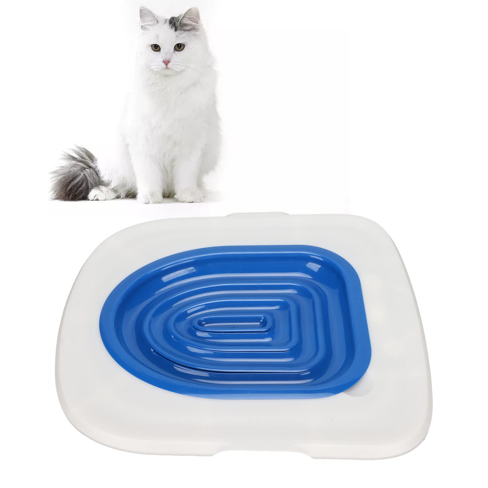 Professional Cat Toilet Training Kit - Teach Your Cat to Use Human Toilet | Step-by-Step Kitty Litter Box Transition System (Blue) | Perfect for Small Bathrooms & Pet Owners Seeking Convenience