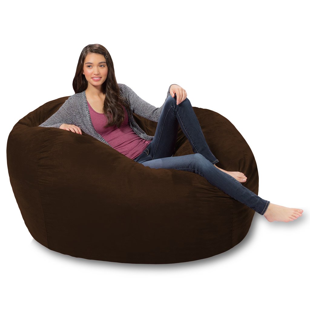 Premium Memory Foam Bean Bag Chair - Ultra Soft Chocolate Micro Suede Cover - Perfect for Gaming, Lounging & Dorm Room Decor
