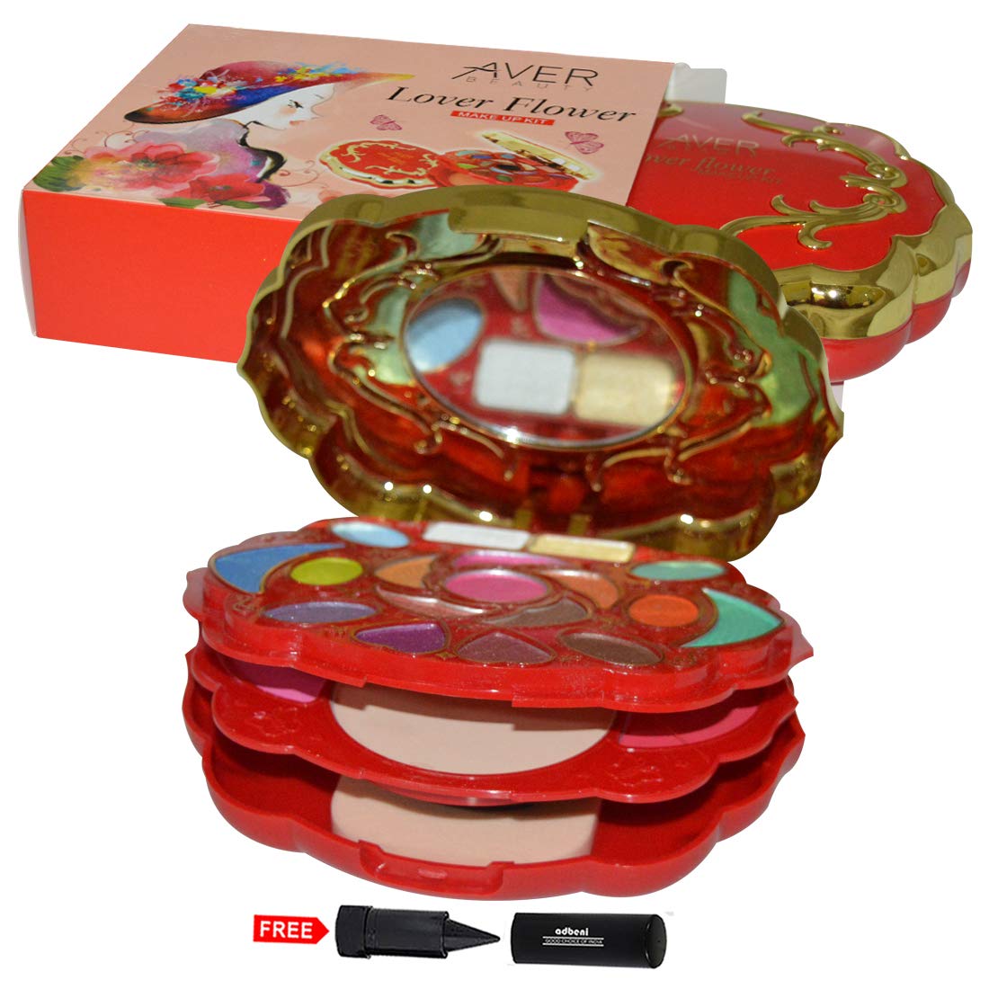 Aver Beauty Flower Makeup Kit with Adbeni Kajal - 2225-01 | Perfect for Bridal, Party & Everyday Glam Makeup Looks