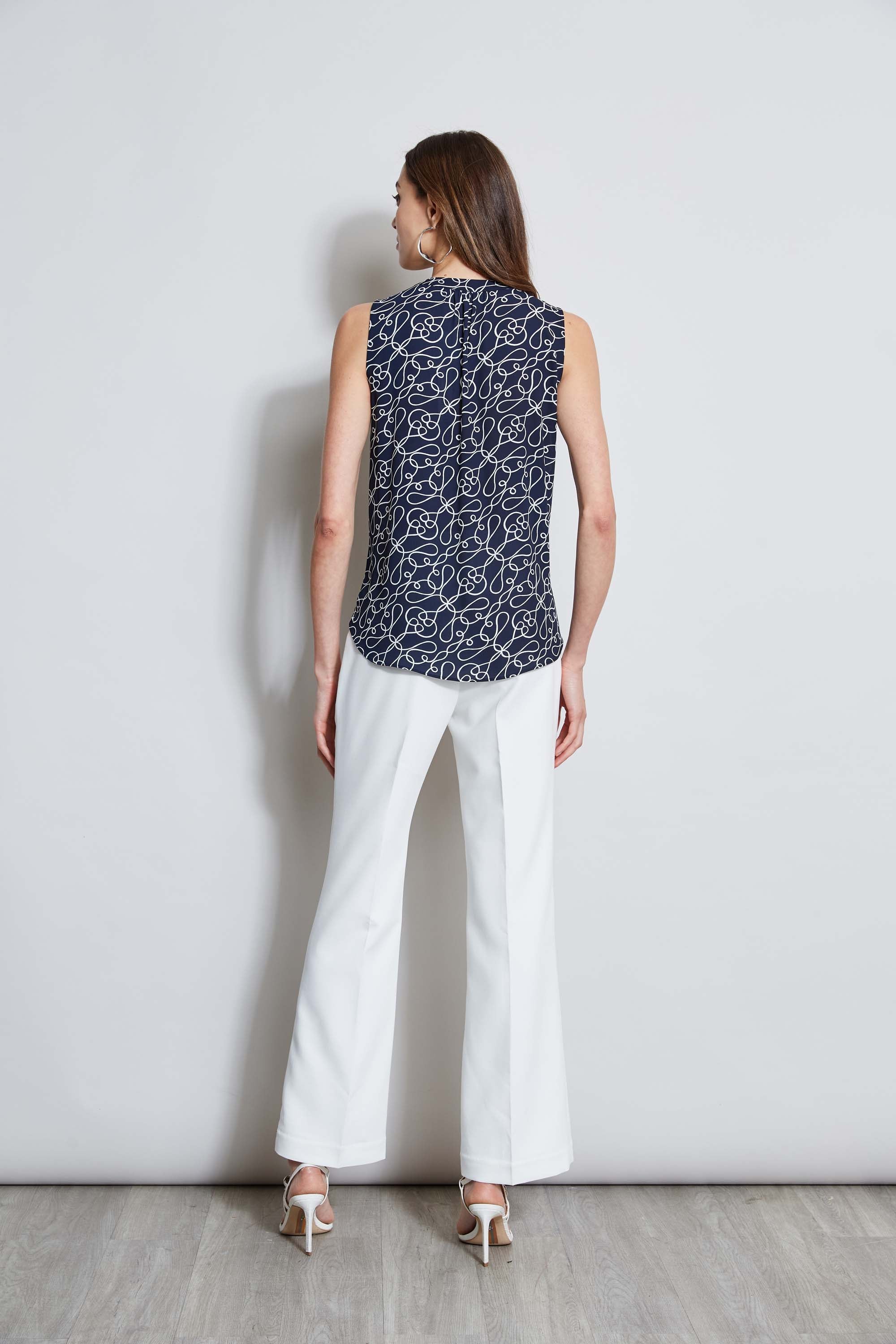 Tahari Knotted Dream Sleeveless Blouse - Women's Fashion Casual Top for Summer, Office Wear & Date Night Outfits