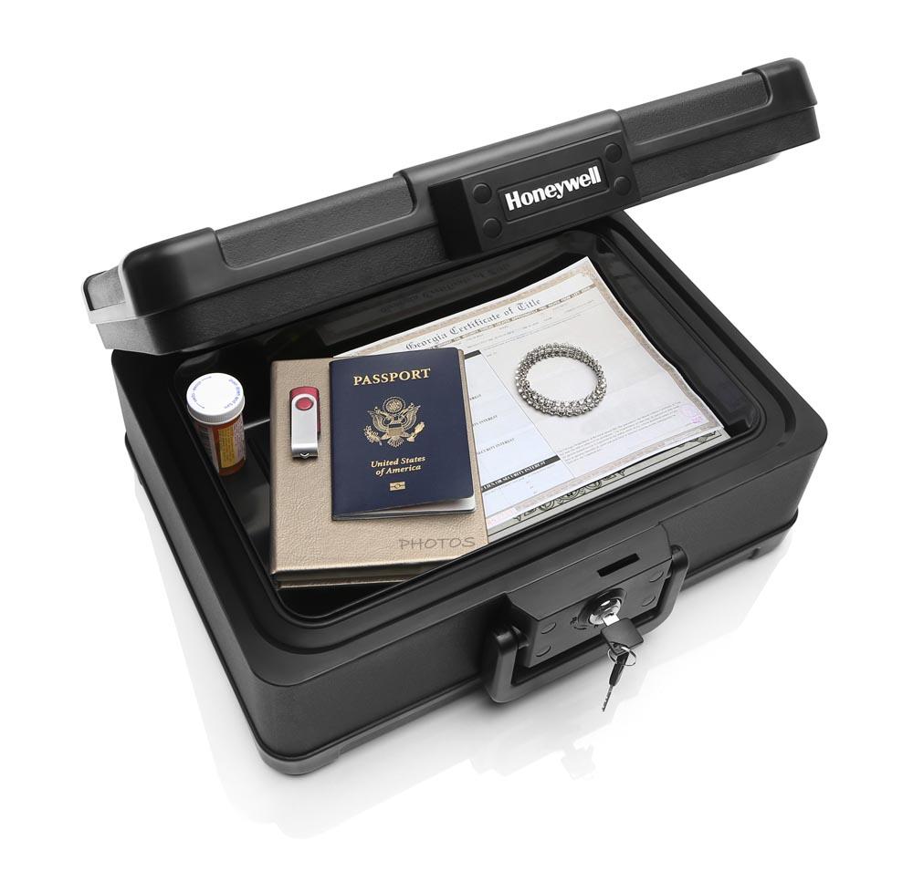 Honeywell 1503 Medium 30-Minute Fireproof Waterproof Safe Box with Carry Handle - UL Certified for Home & Office Document Protection