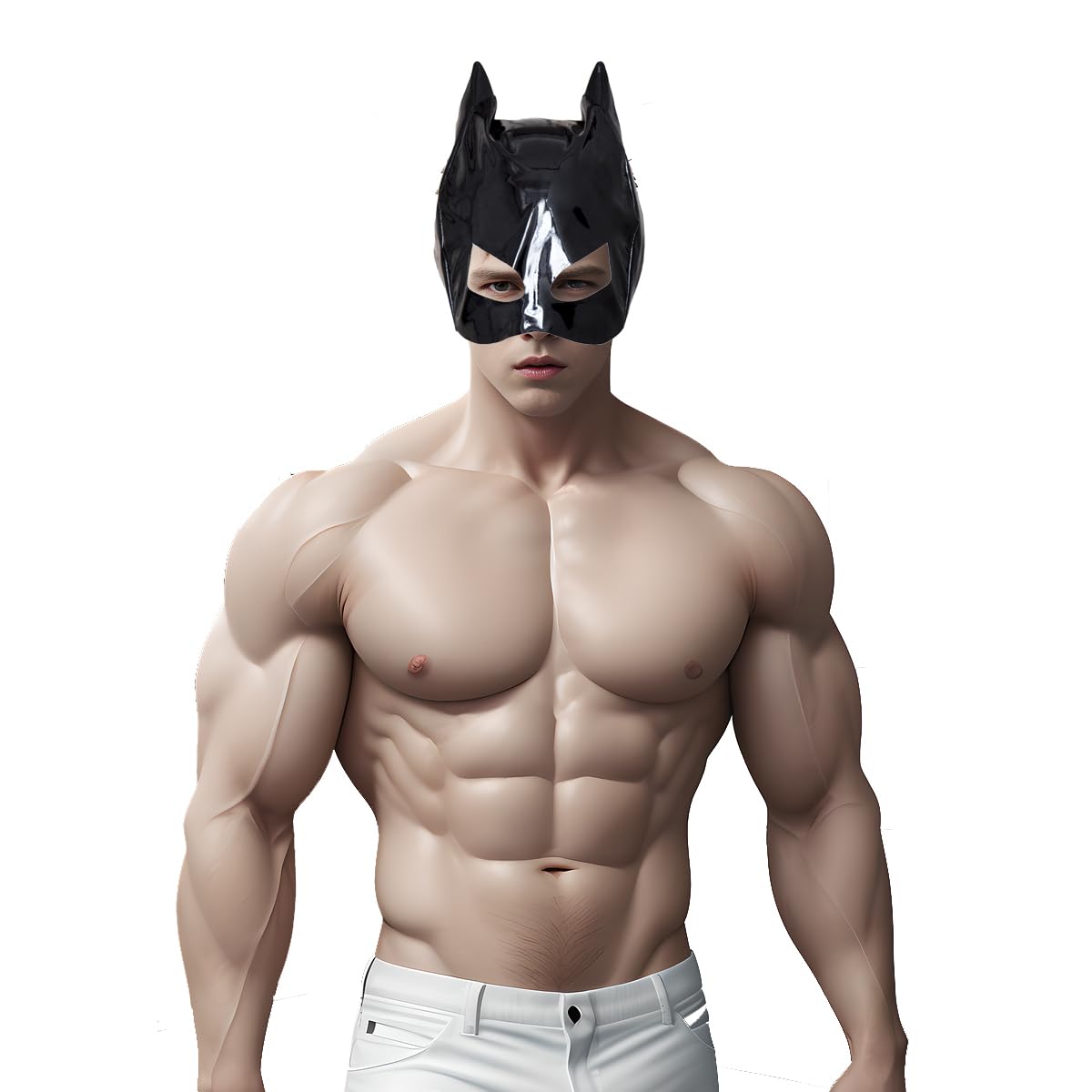 Sexy Latex Cat Mask for Women - Half Face Hood with Eye Openings - Fetish, Cosplay & Club Wear - Perfect for BDSM, Role Play & Halloween Costumes