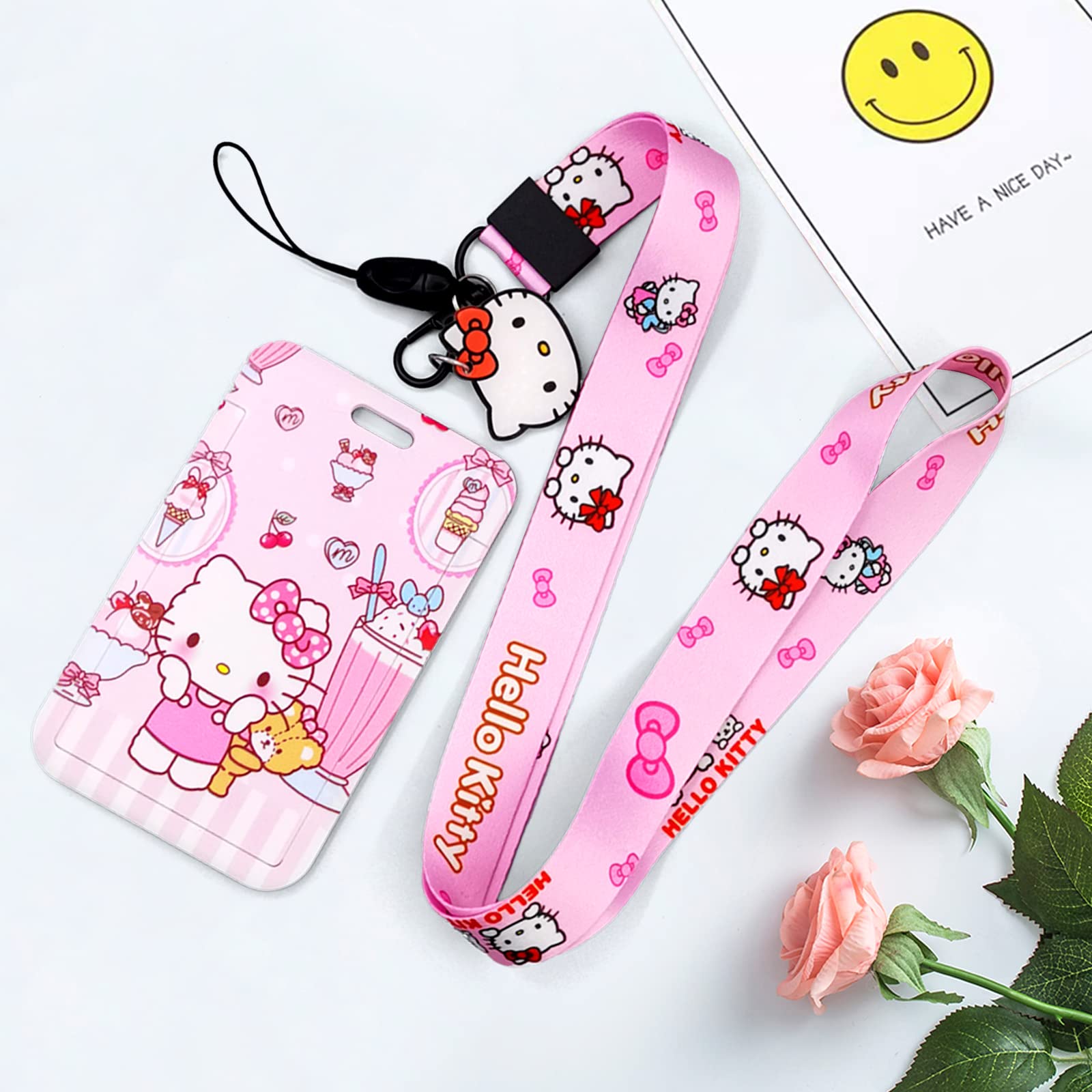 Hello Kitty Anime Lanyard with ID Card Holder for Work & Events