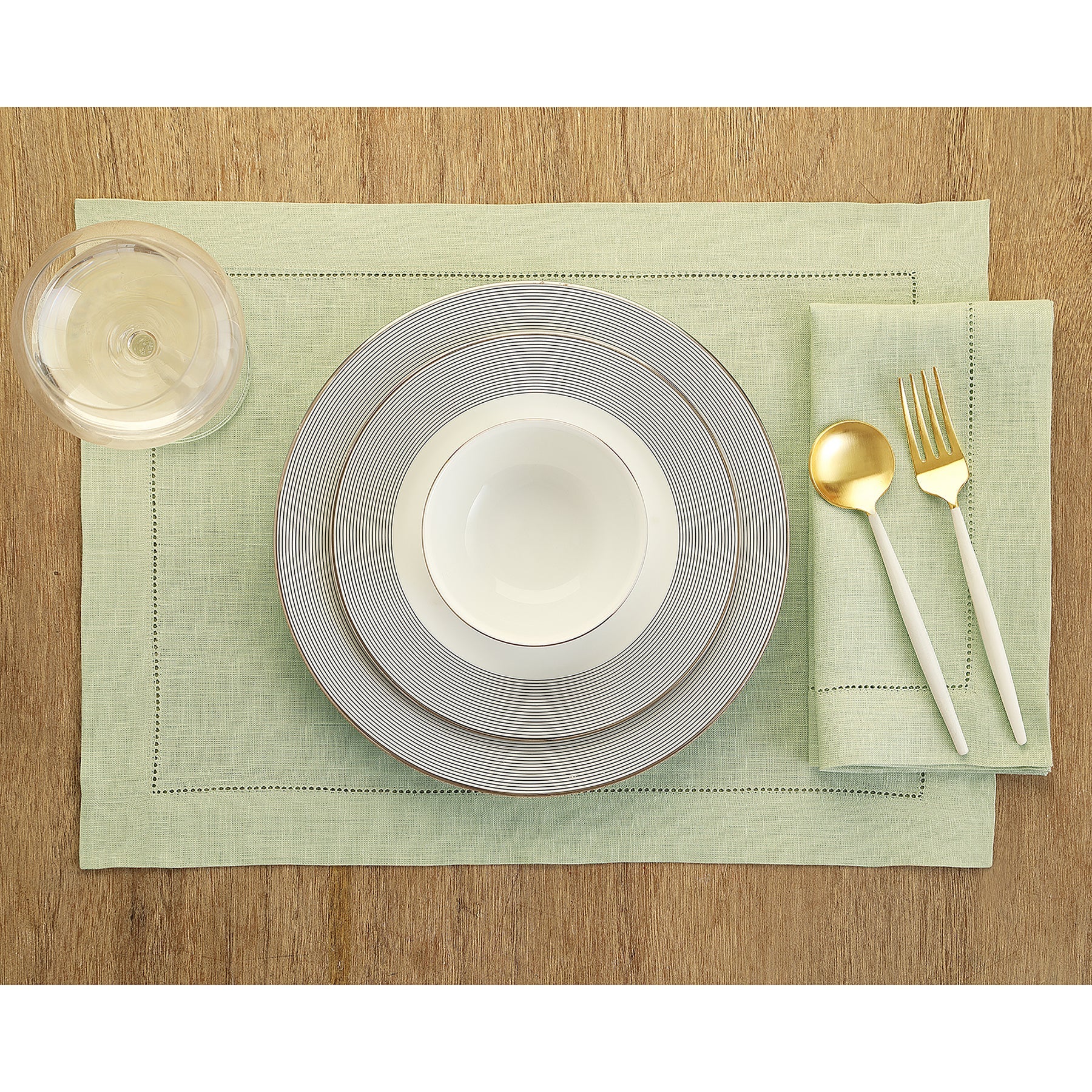Elegant Classic Hemstitch Placemats Set of 4 - Premium Linen Table Mats for Dining Room Decor, Wedding & Holiday Table Setting - Perfect for Formal Dinner Parties & Home Decor