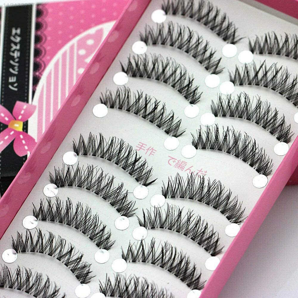 Ubersweet® 10 Pairs 6D40 False Eyelashes - Natural & Voluminous Lashes for Dramatic Eye Makeup | Perfect for Parties, Weddings, and Special Occasions