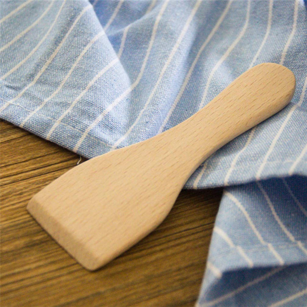 Cabilock 4-Piece Metal Spatula Set - Non-Stick Wooden Turner, Small Beech Butter Spatulas for Cooking, Baking & Kitchen Decor - Perfect for Flipping Pancakes, Frosting Cakes & Serving Desserts
