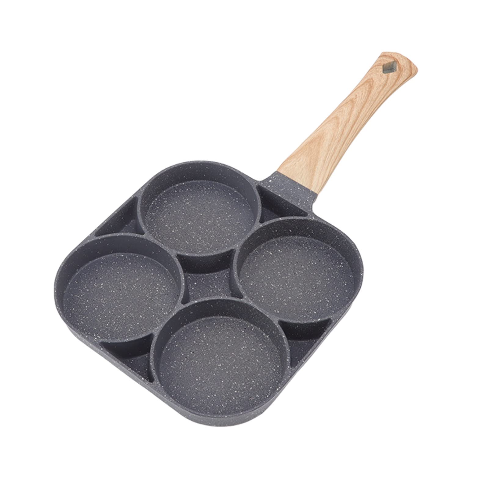 Nonstick Egg Frying Pan - 4 Cup Aluminum Alloy Omelet Pan for Pancakes, Burgers & Breakfast - Wood Grain Design Works on Gas & Induction Cooktops - Perfect for Quick Breakfasts, Camping & Family Cooking