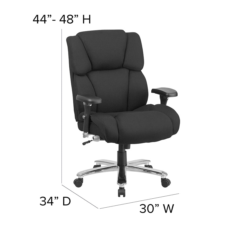 FLASH HERCULES Series 400 lb Capacity Big & Tall Executive Office Chair - Heavy Duty Ergonomic Chair with Adjustable Lumbar Support - Perfect for Long Work Hours, Gaming & Home Office Use
