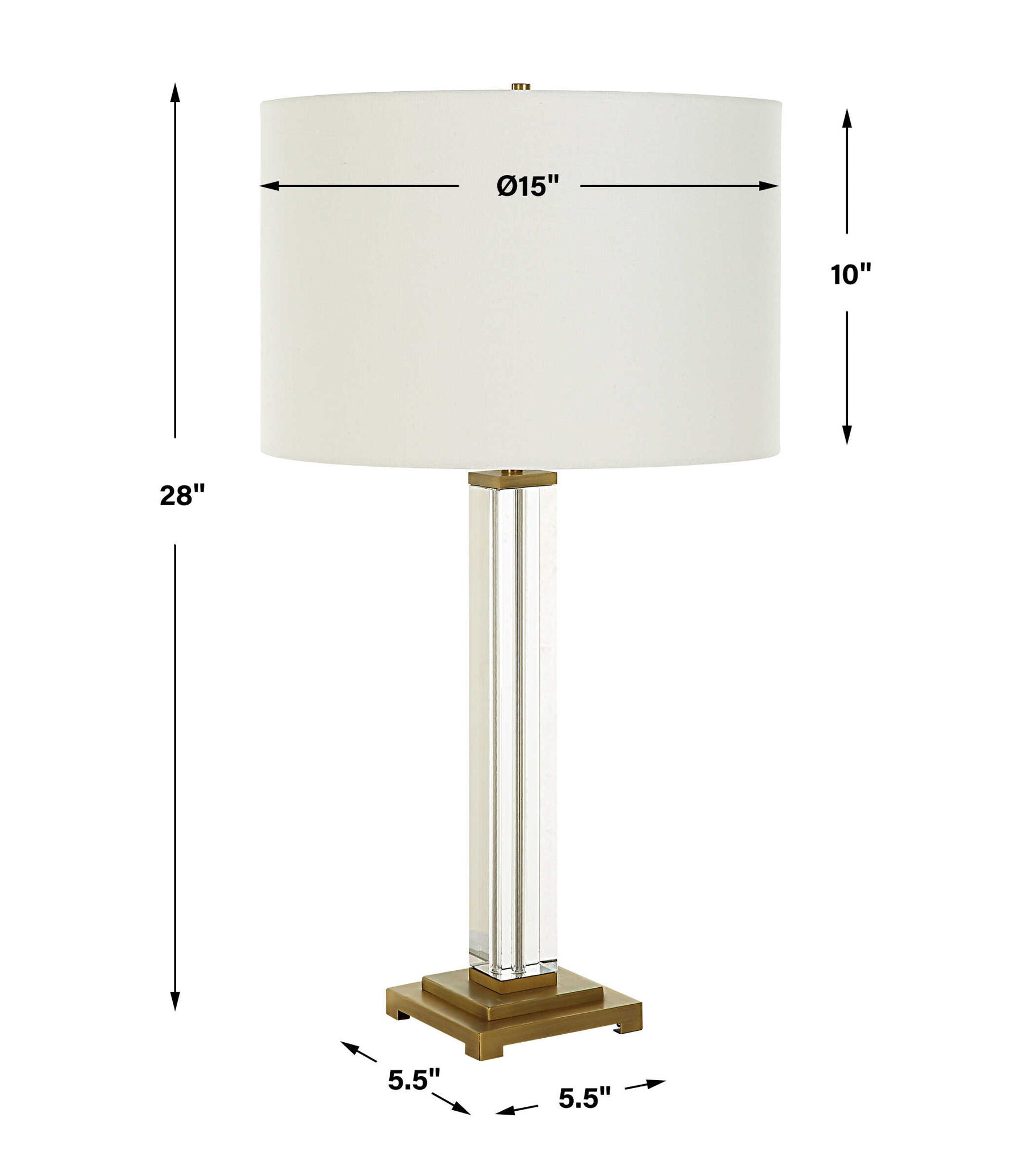 Elegant Crystal Column Table Lamp in Pearl Silver - Perfect for Bedroom, Living Room & Office Decor