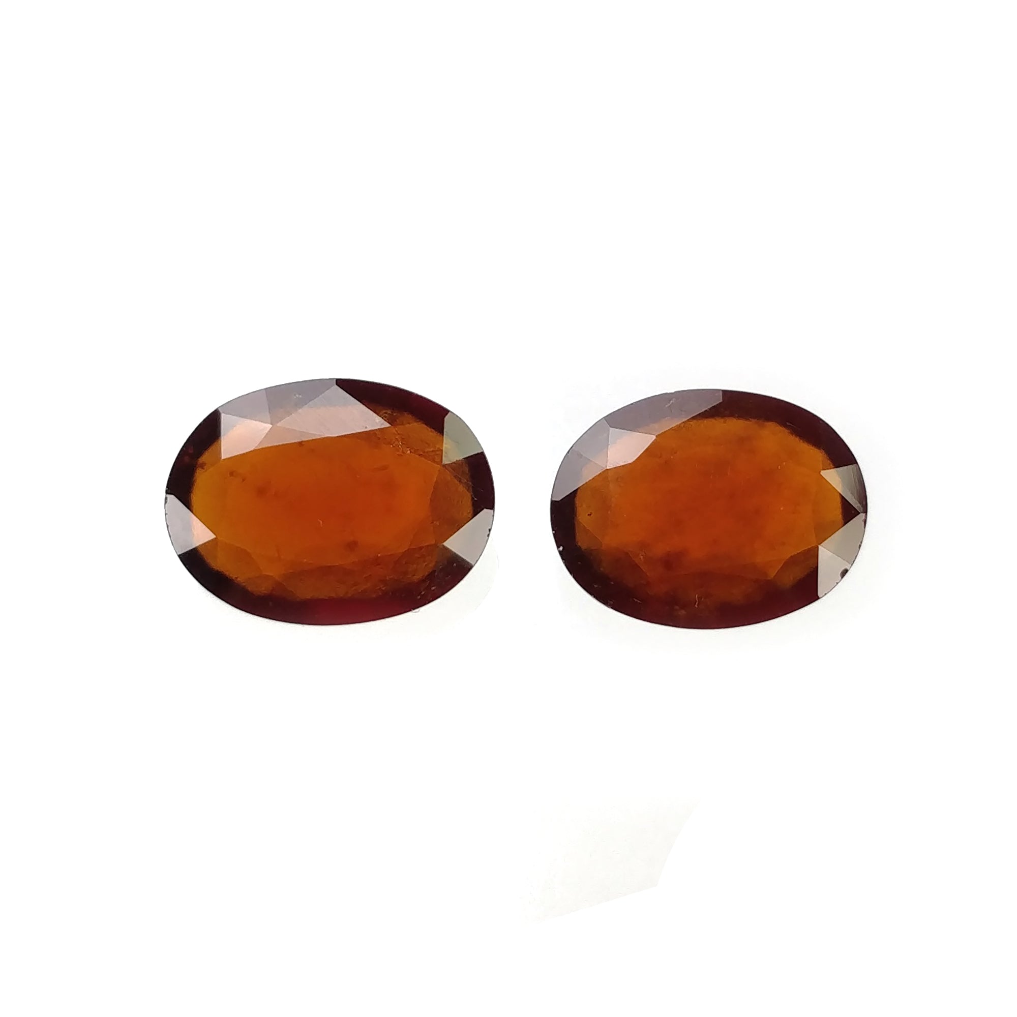 Natural Hessonite Gemstone Pair - 28.00cts Untreated Cinnamon Oval Cut 19x14mm for Jewelry Making & Healing Crystal Collection