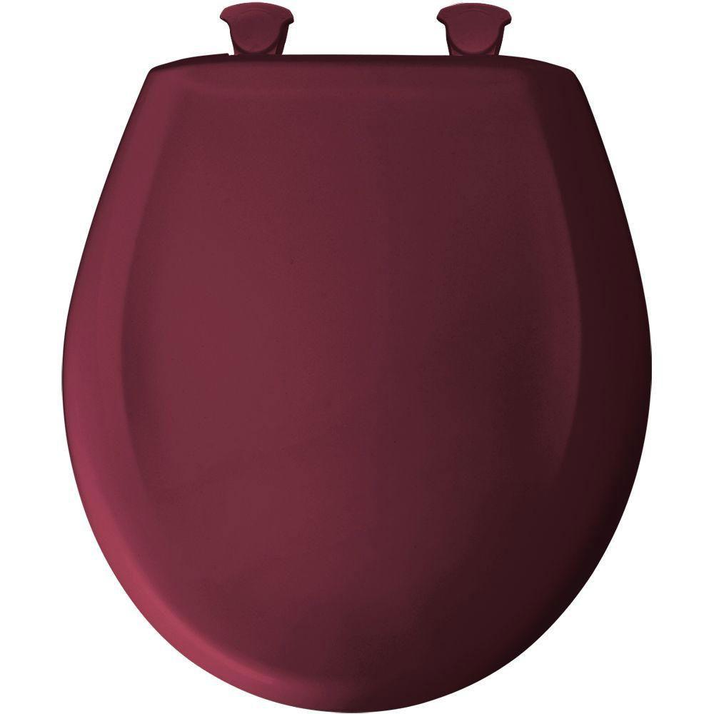 Bemis Slow Close STA TITE Round Closed Front Toilet Seat in Ruby 529716 - Soft Closing, Durable Bathroom Toilet Seat for Home, RV & Commercial Use