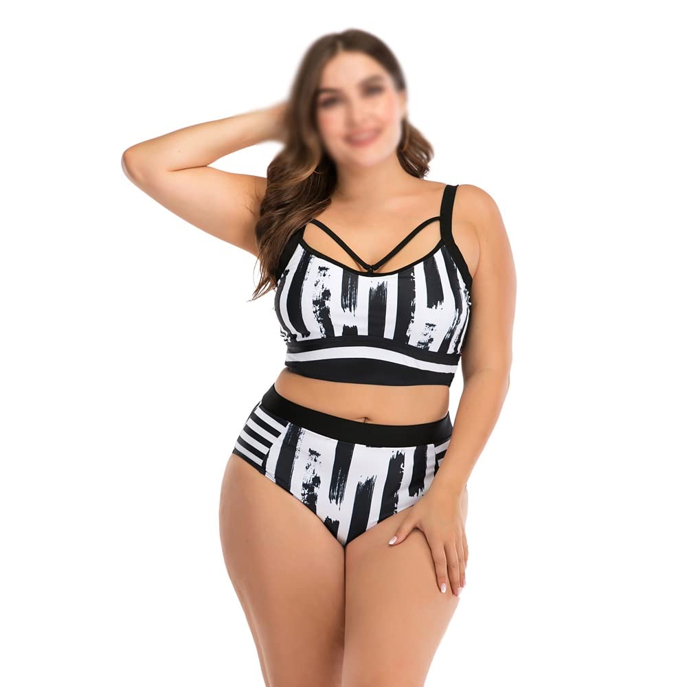 Plus Size High Waist Women's Bikini Set - XXXL Swimwear for Women | Beach Vacation, Pool Party & Summer Swimwear