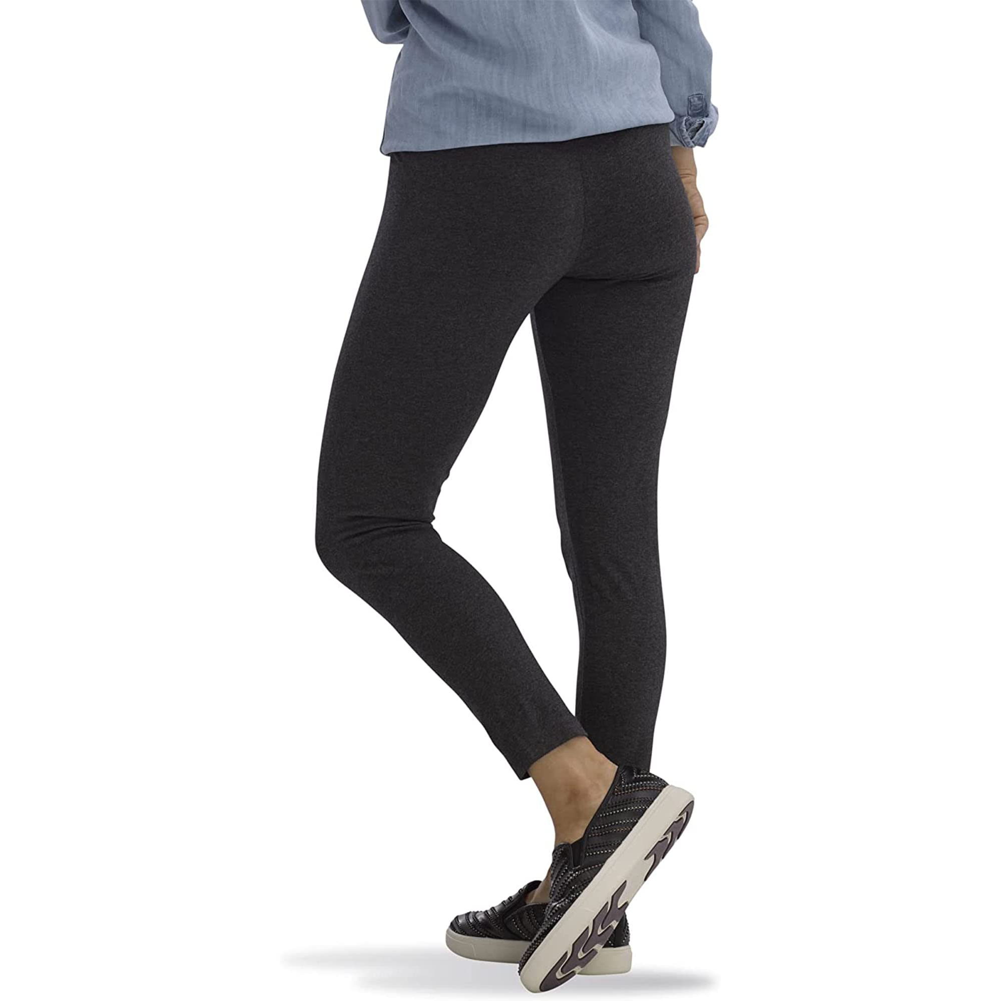 No Nonsense Women's High-Waisted Cotton Leggings - Soft Comfort Stretch Pants for Yoga, Workout & Everyday Wear