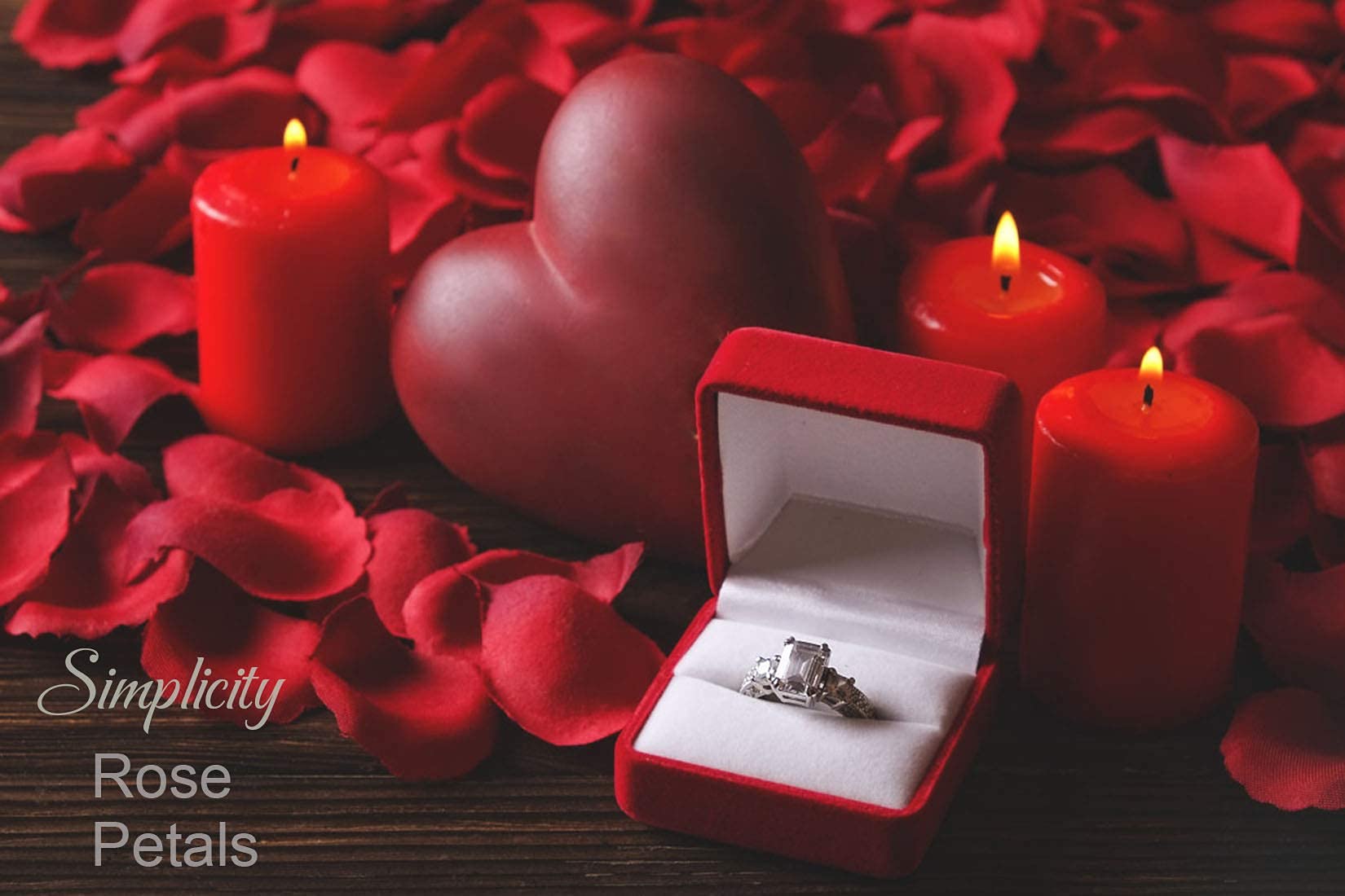 1000PCS Dark Red Artificial Rose Petals - Bulk Silk Flower Petals for Weddings, Valentine's Day, Romantic Nights, Anniversaries & Home Decor | Fake Red Rose Petals for Table Scatter, Aisle Walkway, Bed Decoration