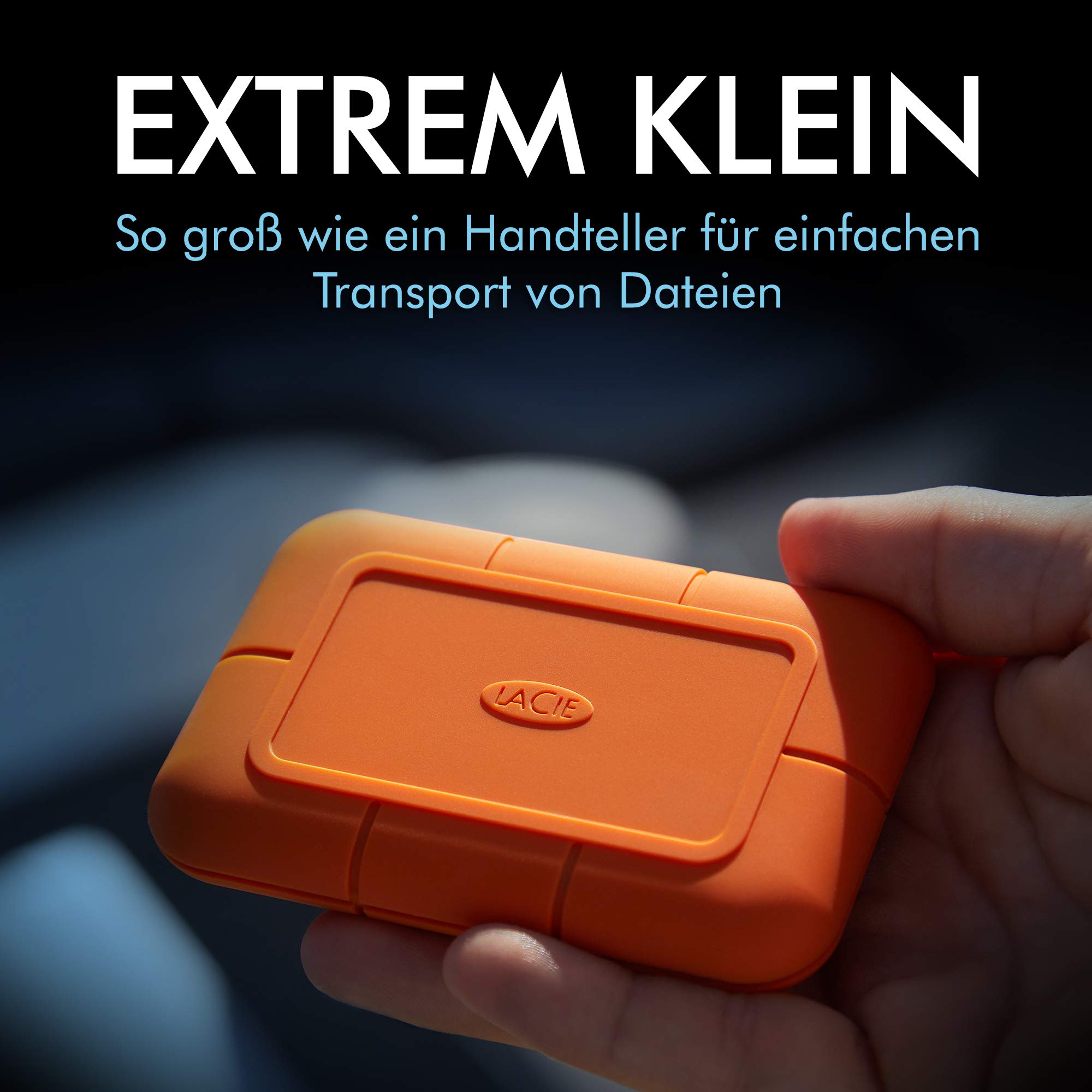 LaCie Rugged SSD 1TB External Hard Drive - USB-C Portable SSD for PC & Mac (2.5 Inch) with Data Recovery Service - Perfect for Travel, Photography & Business Backup (Model: STHR1000800)