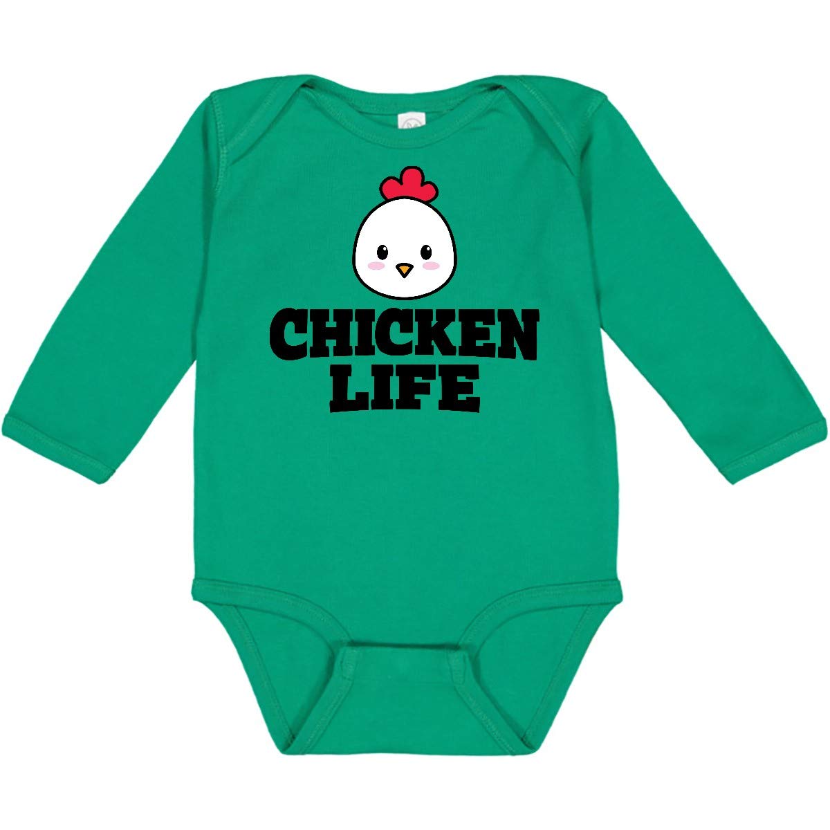 Inktastic Chicken Life Long Sleeve Baby Bodysuit - Cute Farm Animal Outfit for Newborns & Infants - Perfect for Family Photos, Playdates & Nursery Decor
