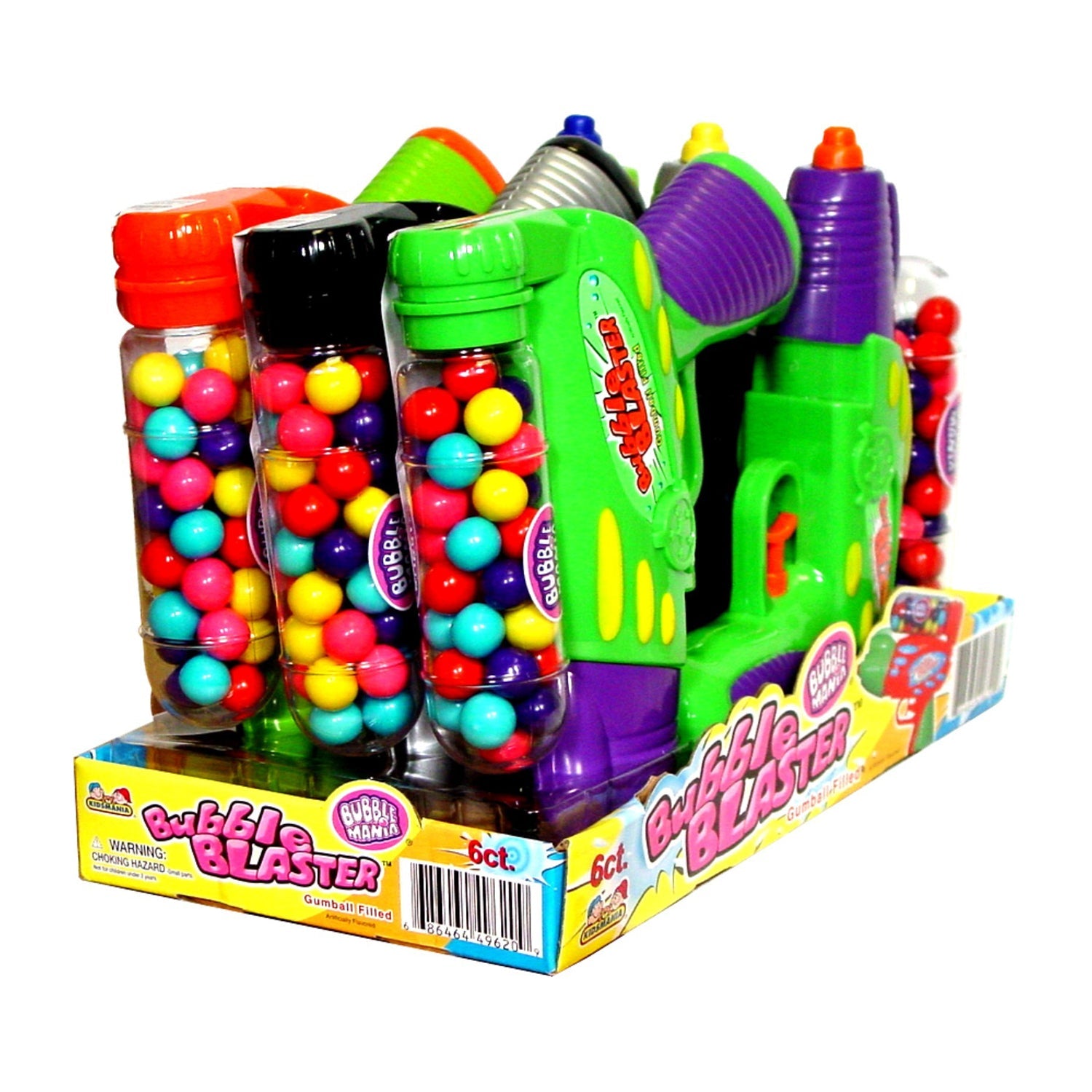 Kidsmania Bubble Blaster Toy Set - 6 Pack of Bubble Wands for Outdoor Play, Birthday Parties & Summer Fun | BPA-Free Bubble Solution Included