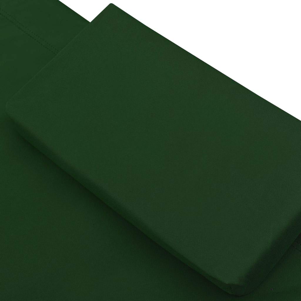 vidaXL Outdoor Double Chaise Lounge with Canopy & Pillows - Patio Daybed for Poolside, Lawn & Garden - Scandinavian Style Green Lounge Chair - Perfect for Sunbathing, Relaxing & Outdoor Entertaining