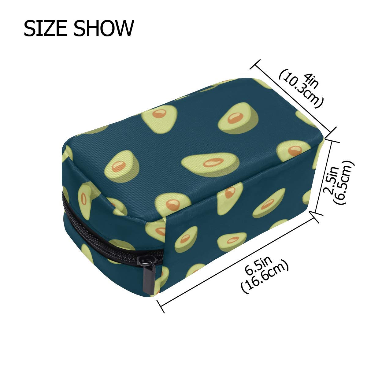 MOYYO Avocado Makeup Bag - Portable Cosmetic Organizer for Women & Girls | Lightweight Travel Toiletry Bag | Healthy Fruits Design | Perfect for Gym, Travel & Daily Use