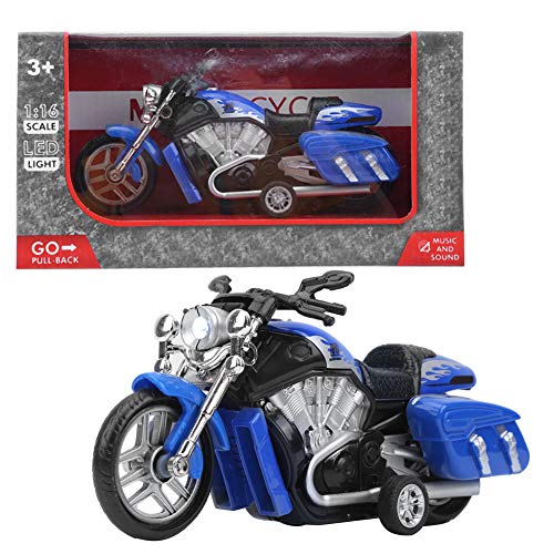 1:16 Scale Alloy Motorcycle Model Toy - High Simulation Racing Bike Pull Back Vehicle for Kids - Realistic Blue Collectible Gift for Boys & Girls - Perfect for Playtime, Display & Birthday Presents