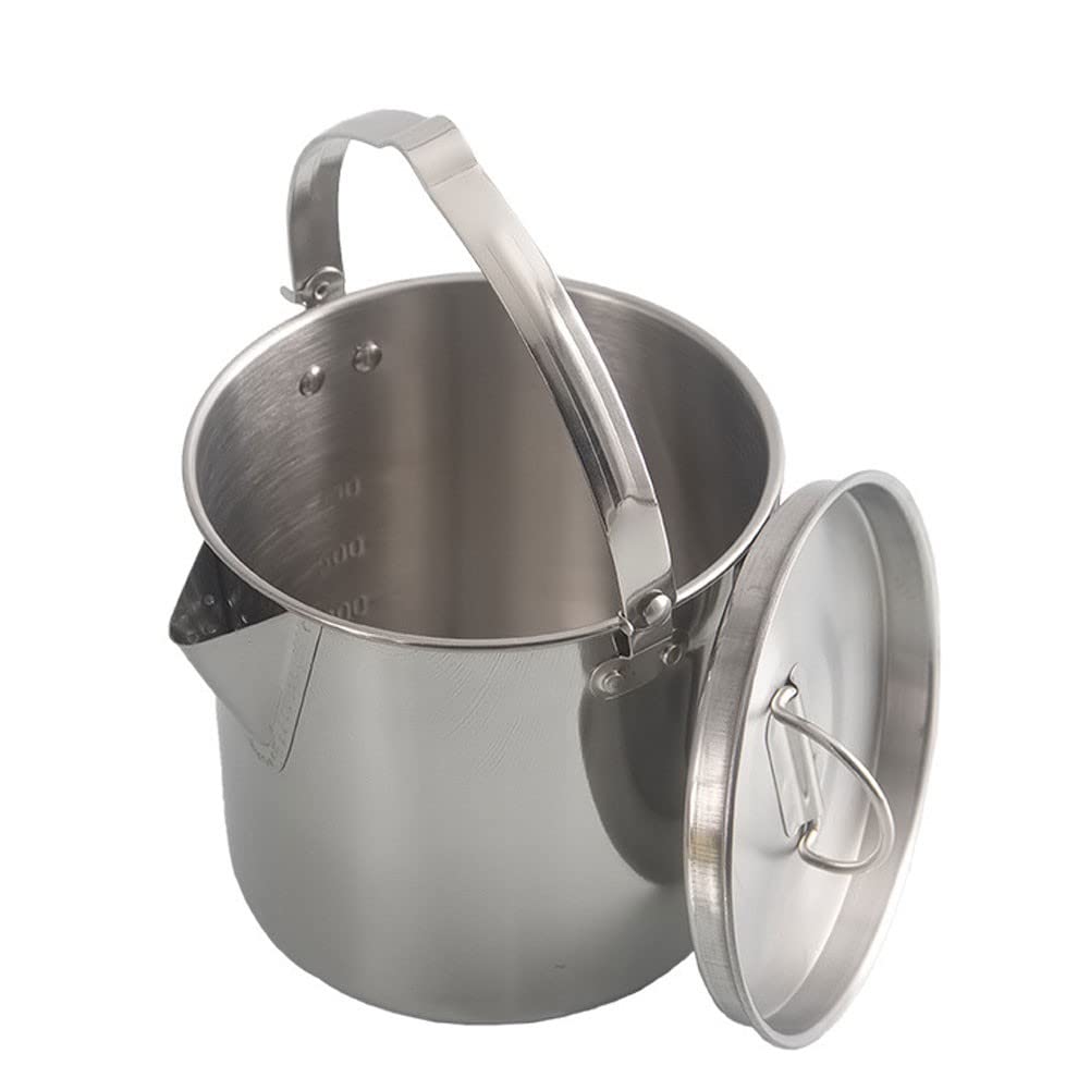 Foldable Stainless Steel Stovetop Tea Kettle - 1.2L Portable Camping Kettle for Outdoor Picnics, Hiking & Travel - Compact Cookware for Stove Top Use