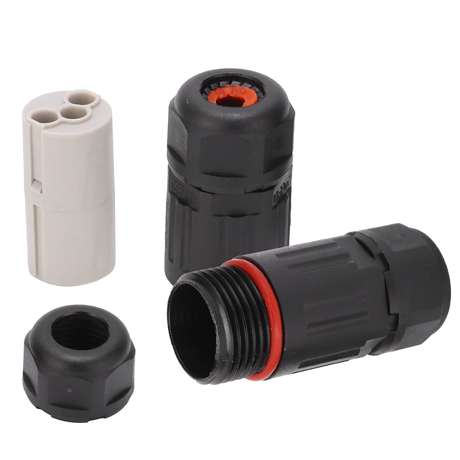 Waterproof Cable Connector - CDFM3 IP68 PA66 Flame Retardant, Cable to Cable Junction Box, Outdoor Lamp Accessory for Garden, Patio & Landscape Lighting