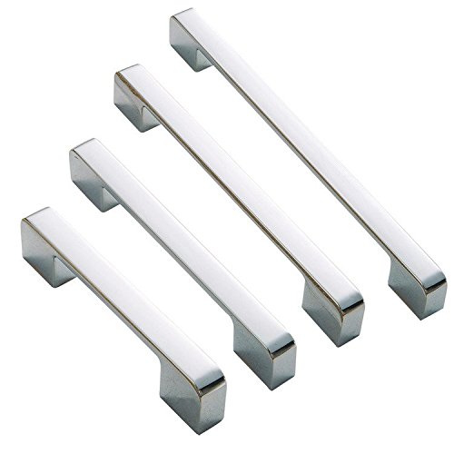 12PCS Polished Chrome Modern Cabinet Handles - Elegant Drawer Pulls for Kitchen Cabinets, Dressers & Furniture (3.5