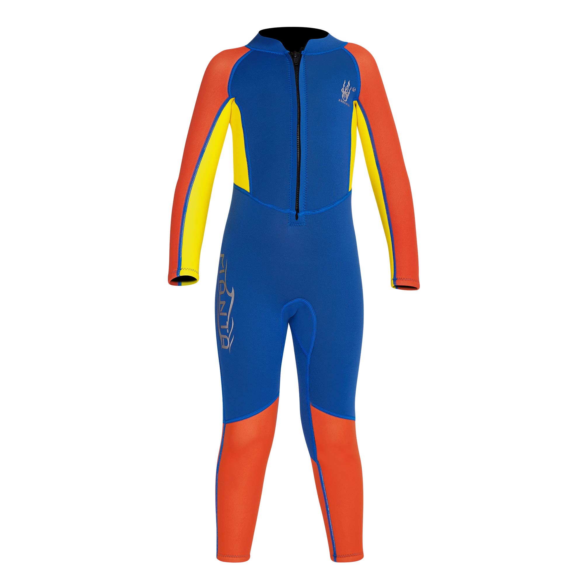 LLYCC 2.5mm Neoprene Kids Wetsuit for Boys - Thermal One Piece Long Sleeve Swimsuit for Diving, Swimming, Surfing - Perfect for Beach, Pool & Water Sports Activities