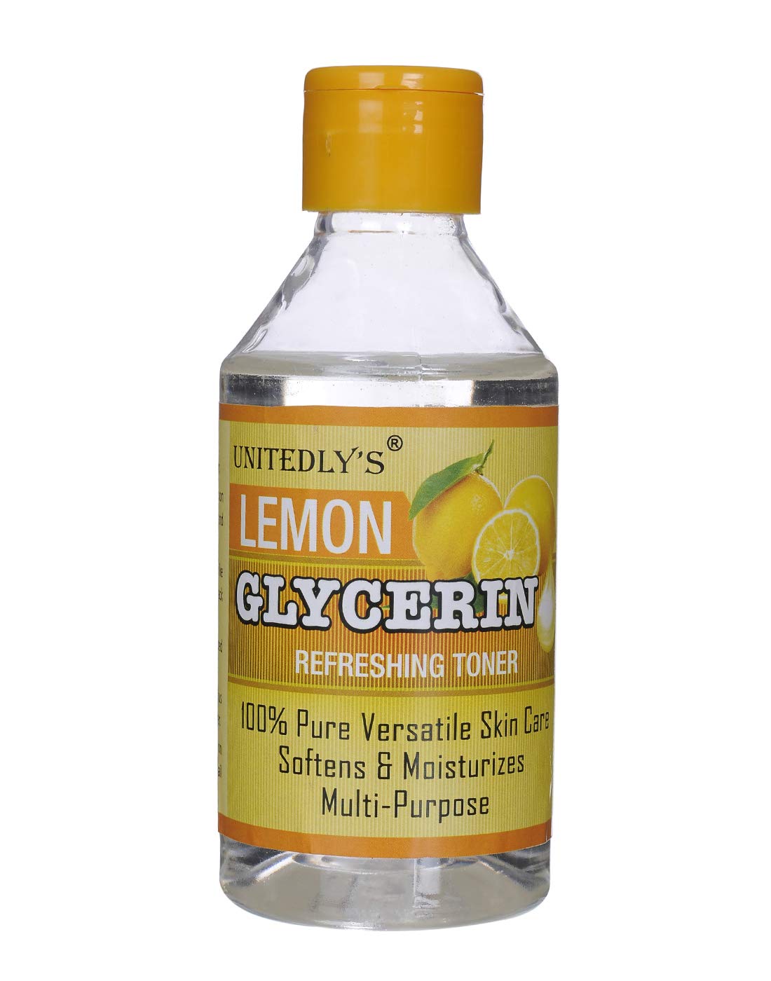 Unitedlys® Pure Lemon Glycerin Liquid for Skin Care - 200gm | 100% Natural Face, Hair & Body Moisturizer | Anti-Aging, Wrinkle Prevention | Acne & Dandruff Treatment | For Daily Beauty Routine, Spa & Home Skincare