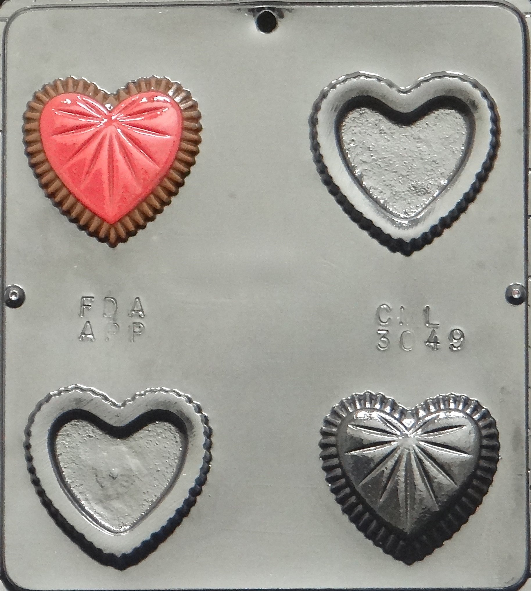 Heart Shaped Chocolate Candy Mold with Lid - Premium 3049 Stainless Steel for Valentine's Day, DIY Desserts, Wedding Favors & Holiday Treats