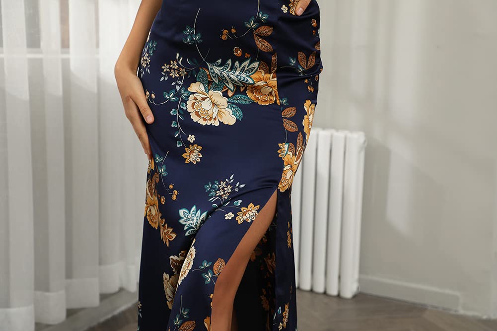 Elegant Sleeveless Spaghetti Strap Satin Wedding Guest Dress for Women - Cowl Neck Backless Midi Formal Party Gown | Perfect for Weddings, Cocktail Parties, and Evening Events