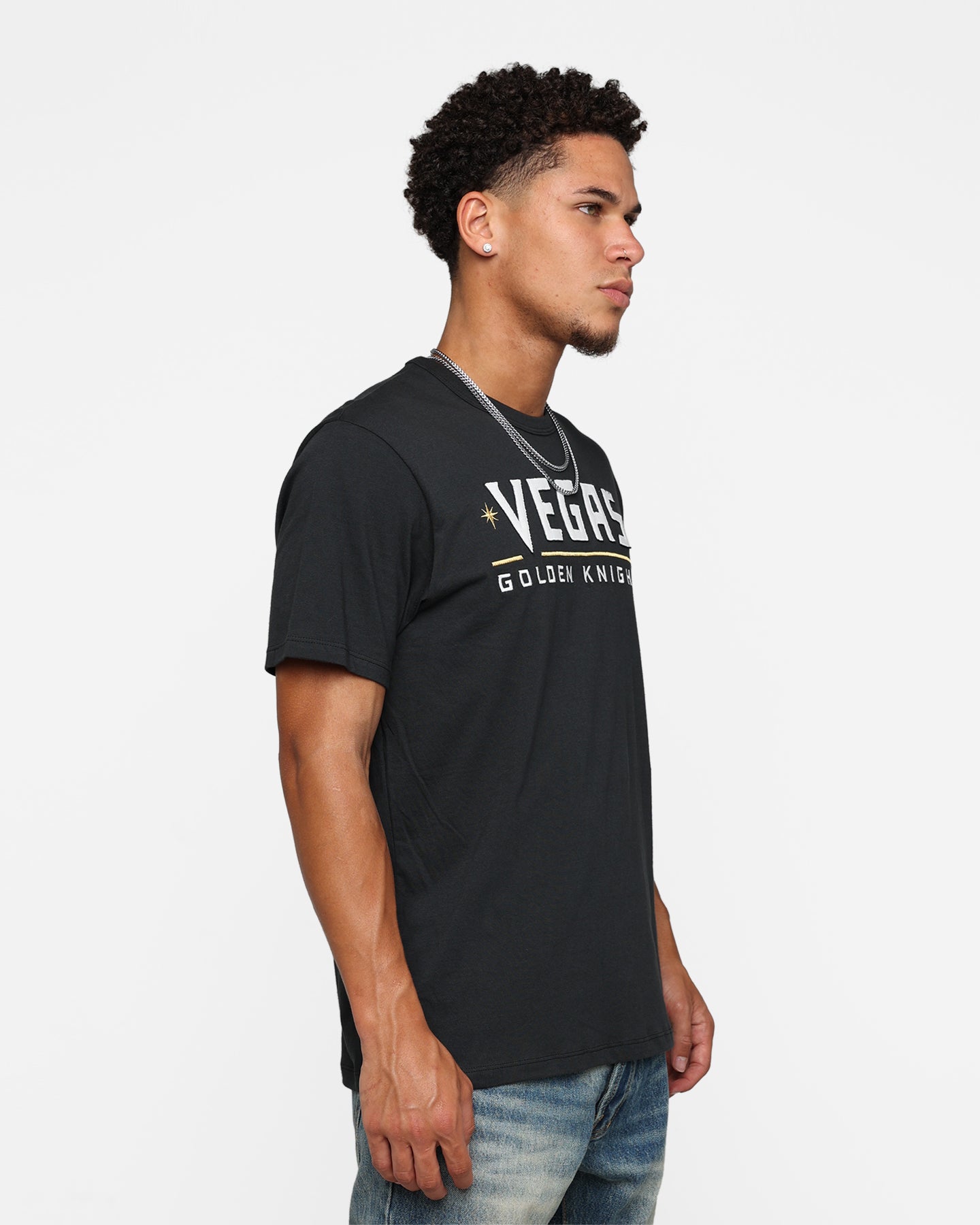 47 Brand Vegas Golden Knights Flint Black T-Shirt for Men - Official NHL Hockey Fan Apparel - Perfect for Games, Parties & Casual Wear